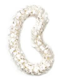 White Double Orchid Lei - Double White orchid Lei 