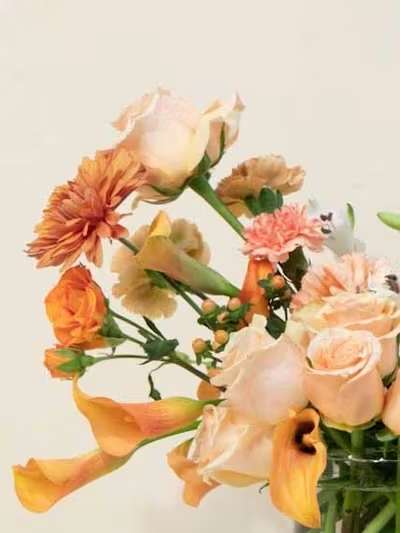 Designer's choice Wild - A free‑flowing designer’s choice arrangement, artfully gathered with mixed blooms and lush greenery. Loose, wild, and garden‑inspired, each piece is created with natural movement and effortless beauty.