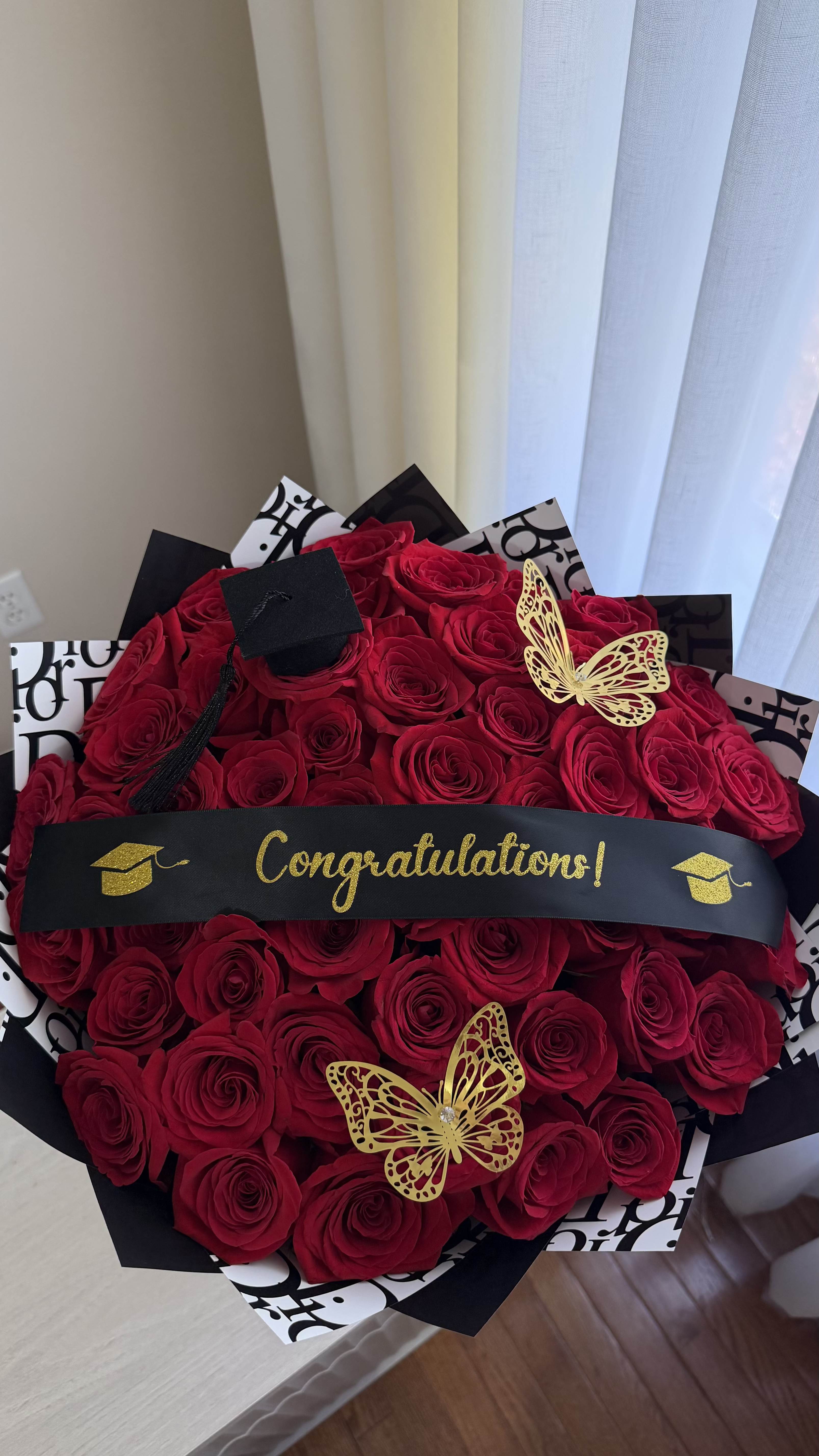 Congratulations Bouquet  - The perfect graduation bouquet with Dior wrap 