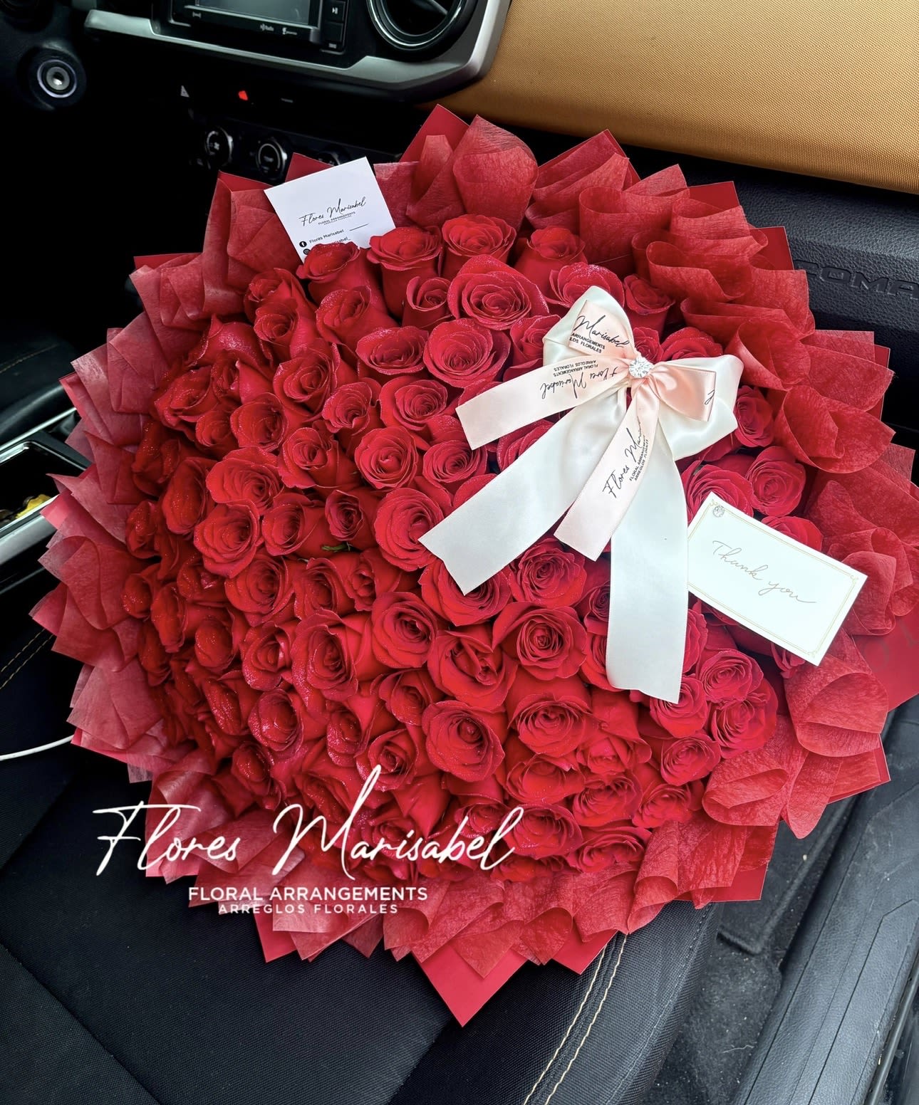 100 red roses with red layered wrap  - 100 red roses with red layered wrap 