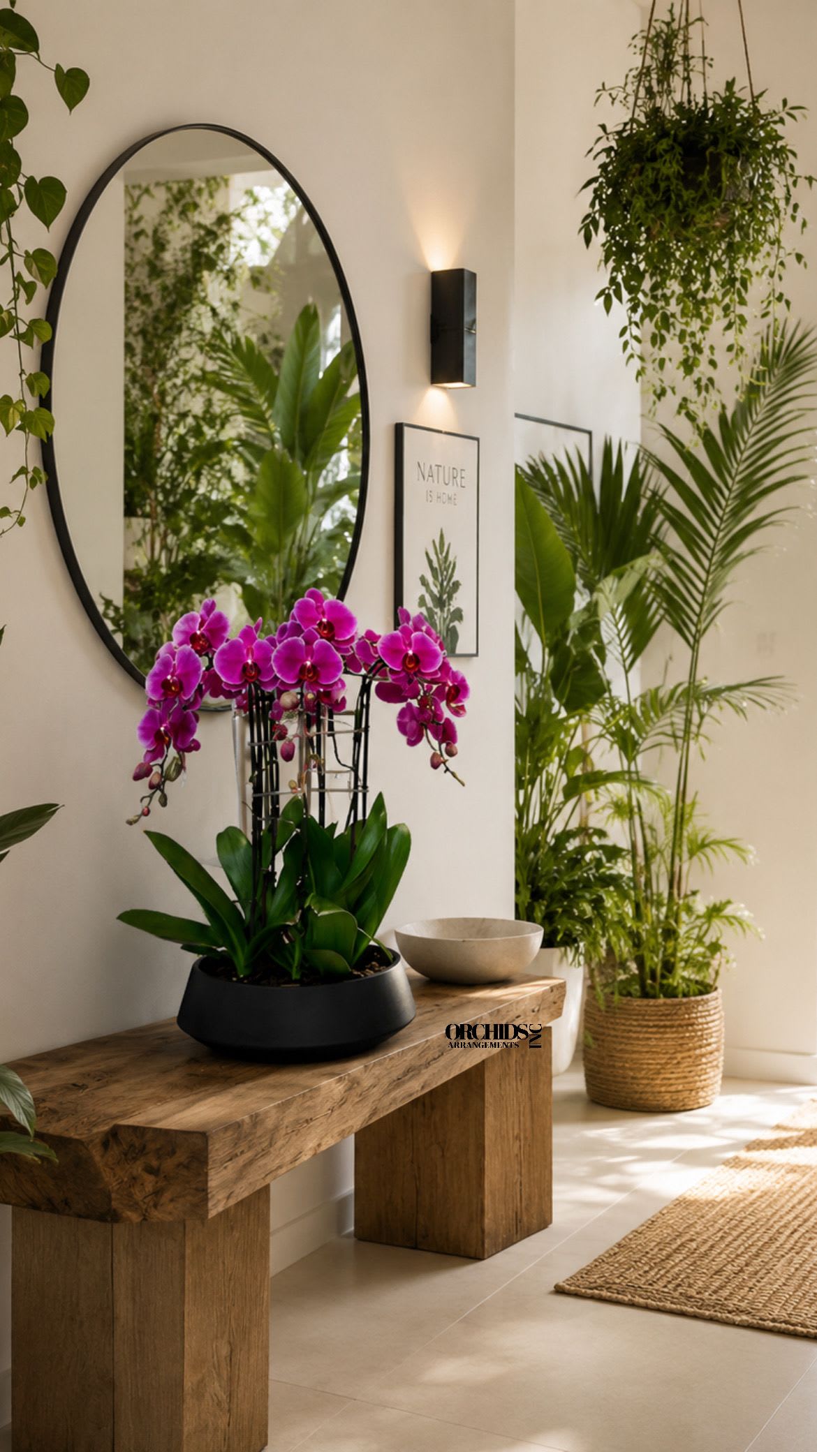 Purple Orchids Centerpiece – Same Day Orchid Delivery - A luxury Ten Purple Phalaenopsis orchid Arrangement designed for gifting with a Vase 15.5” x 5.5” . We offer flower delivery, same day flower delivery, orchid delivery, and same day orchid delivery in Miami. Buy orchids online across South Florida.