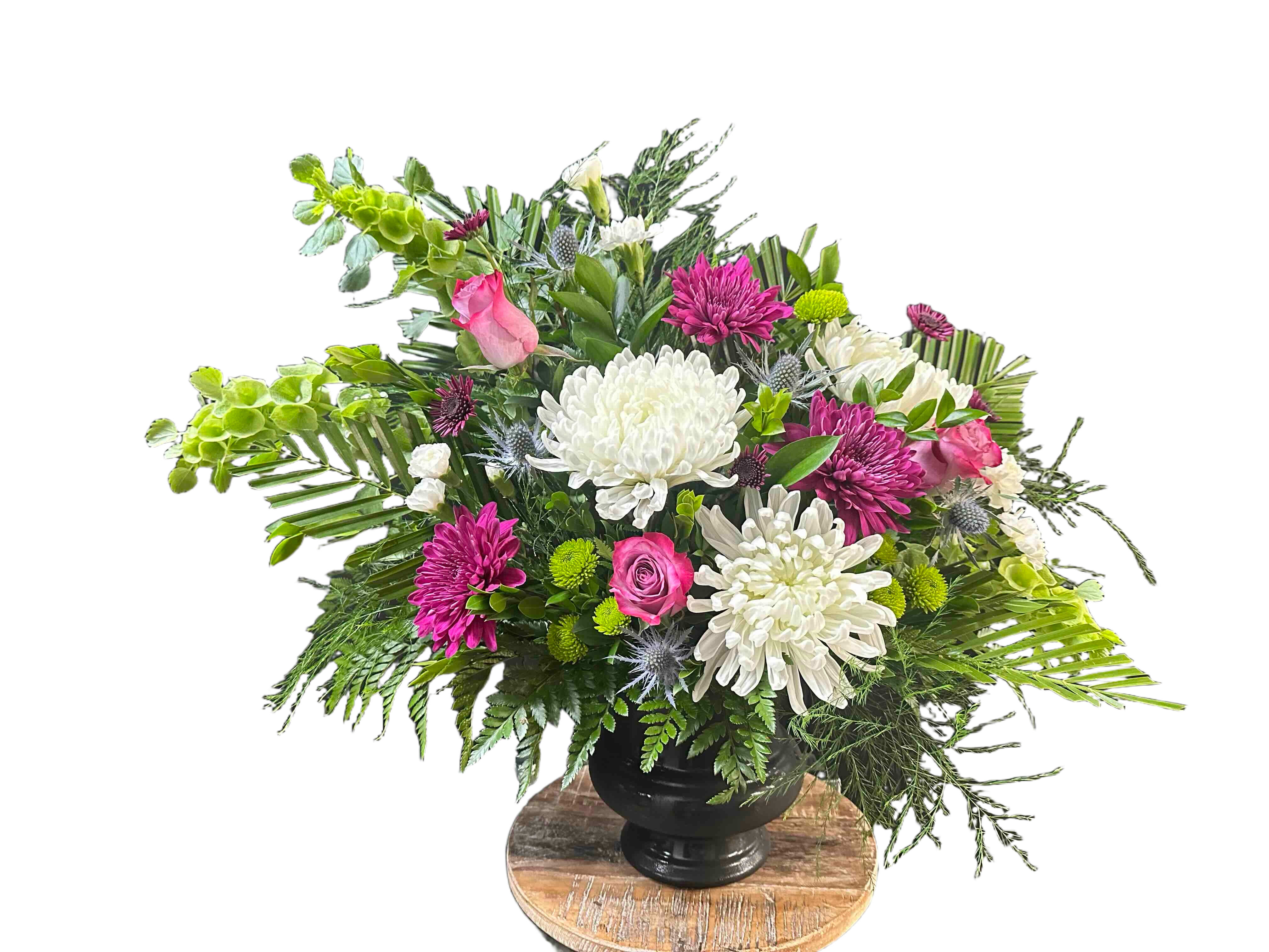 Full of Life Bouquet - Sympathy arrangement with a beautiful mix of purple, white, and green flowers