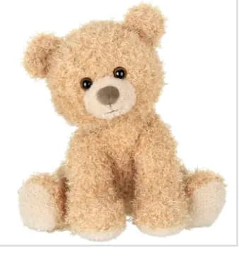 Plush teddy bear sitting on a white background