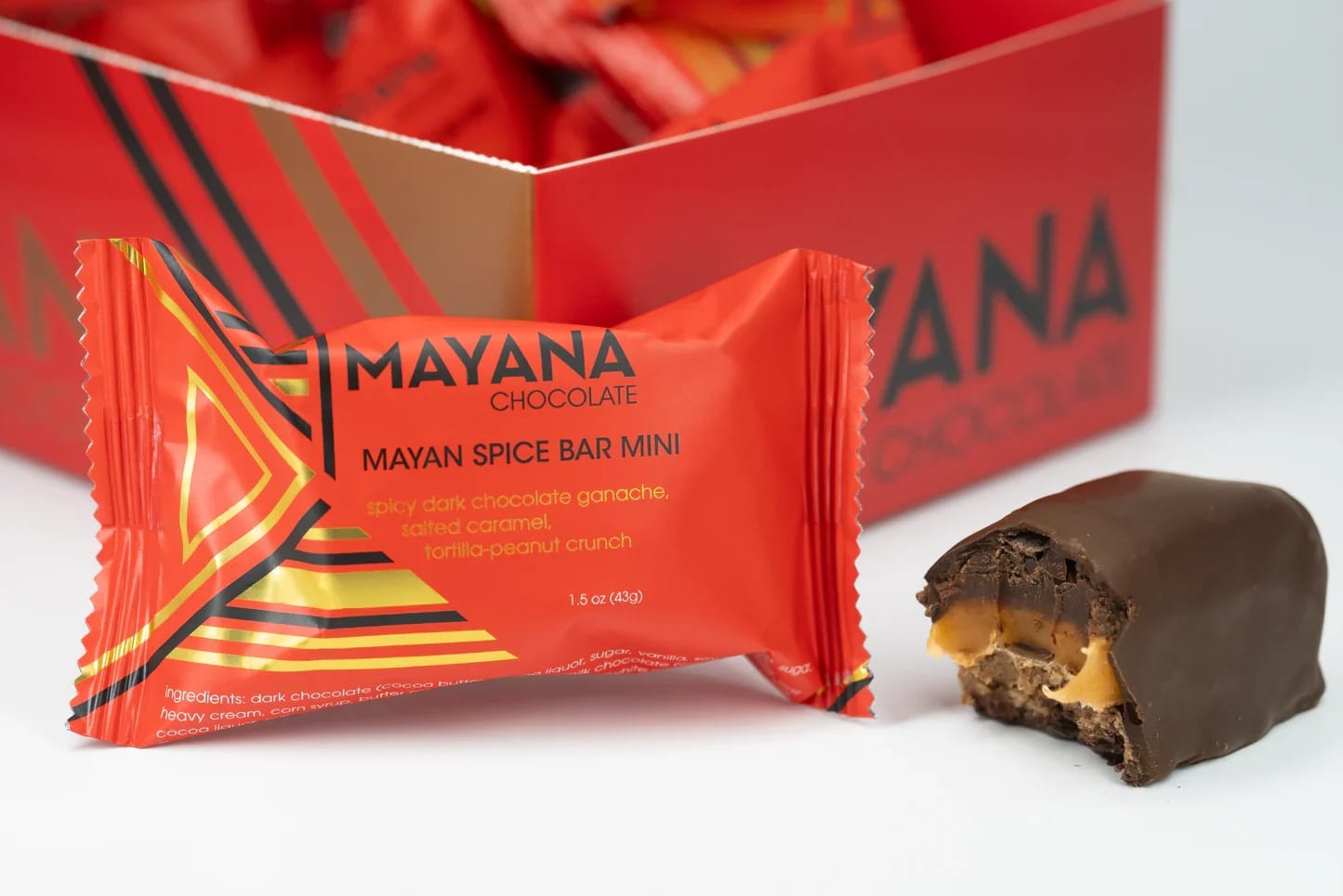 Mayana Spice Bar - Contains: Milk, soy, peanuts.   May Contain: Traces of wheat, tree nuts, and eggs.