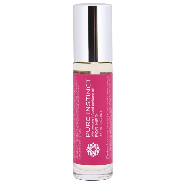 Pure Instinct Pheromone Perfume Oil For Her - Awaken Arousal. Inspire Desire. Awaken the senses with Pure Instinct For Her. The explosive bouquet of bergamot, sparkling tangerine &amp; irresistible sensual undertones of vanilla infused sandalwood is formulated to inspire desire.  delivery unavailable unless purchase with other item. 10.2 ml