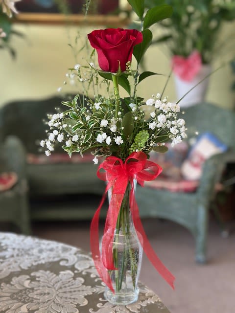 Bud Vase - Rose in bud vase