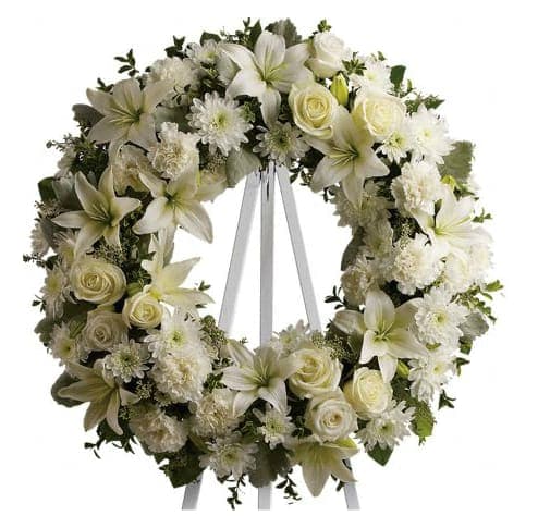 In Loving Memory Wreath  - White Funeral Wreath