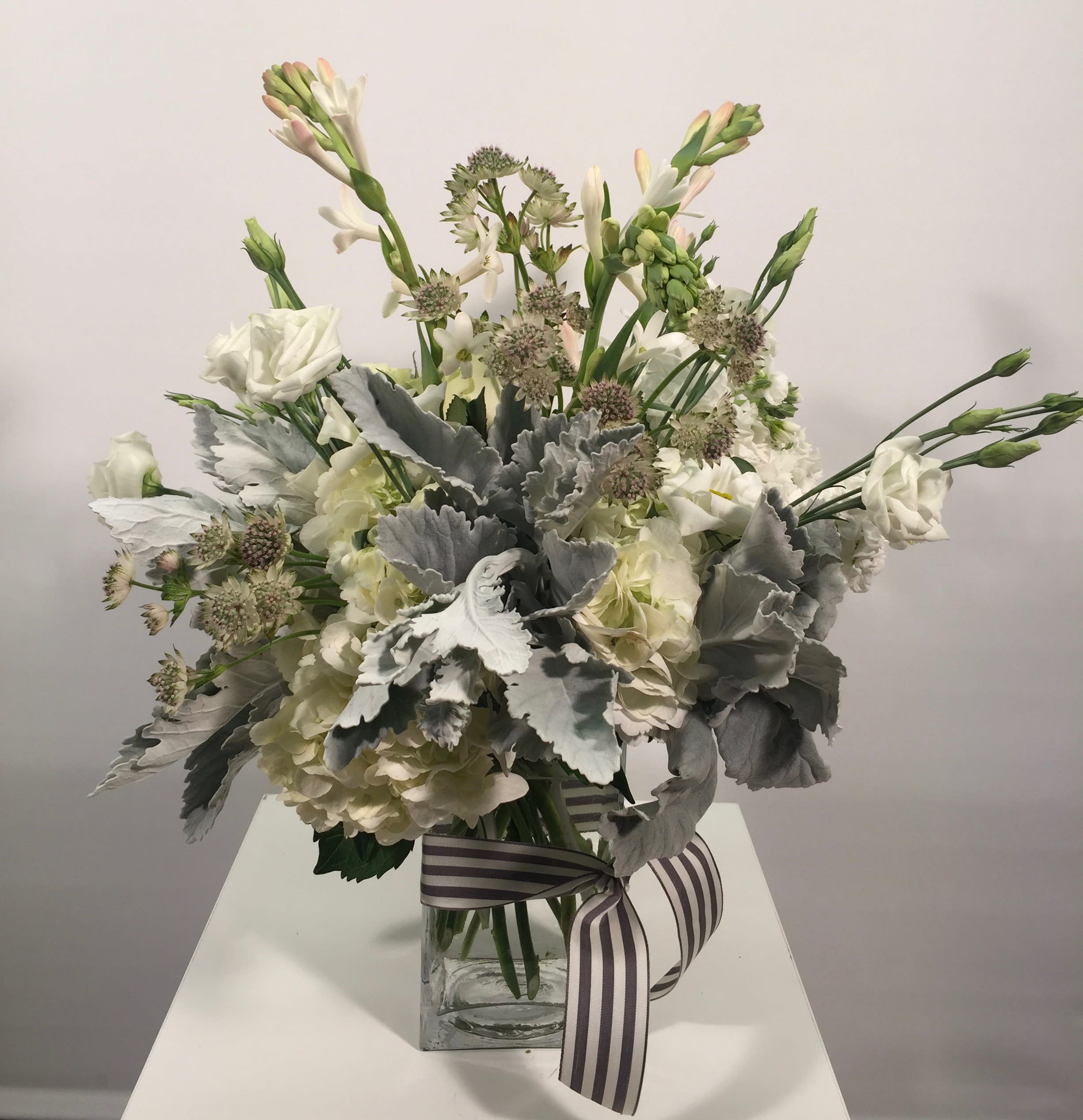 Study in Grey &amp; White - Contemporary Arrangement in Crisp Grey &amp; White