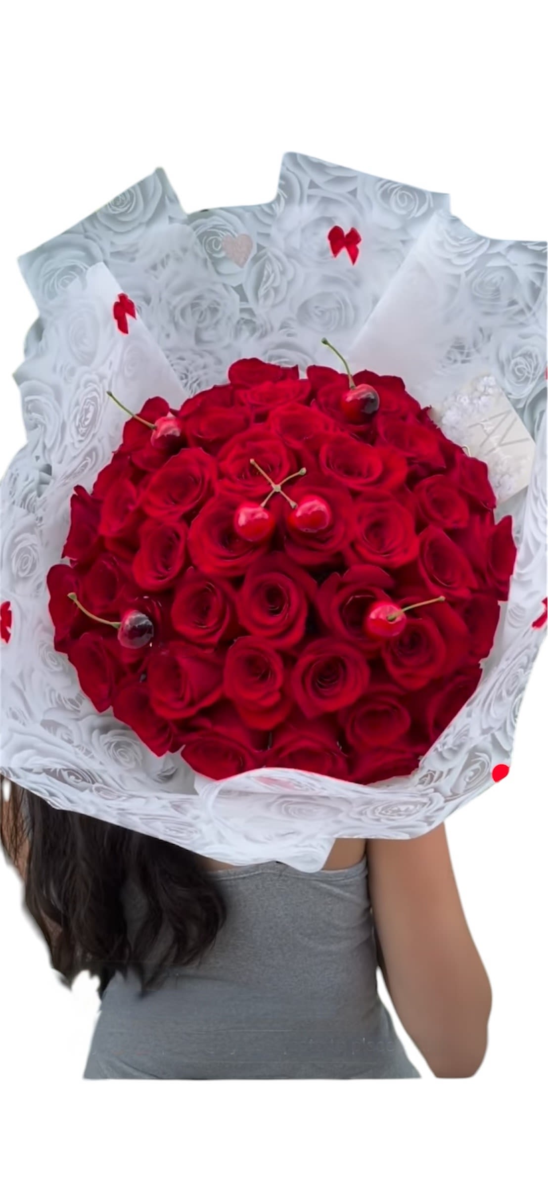 Red Hot Cherry! - Red Cherry inspired bouquet 3 dozen red roses