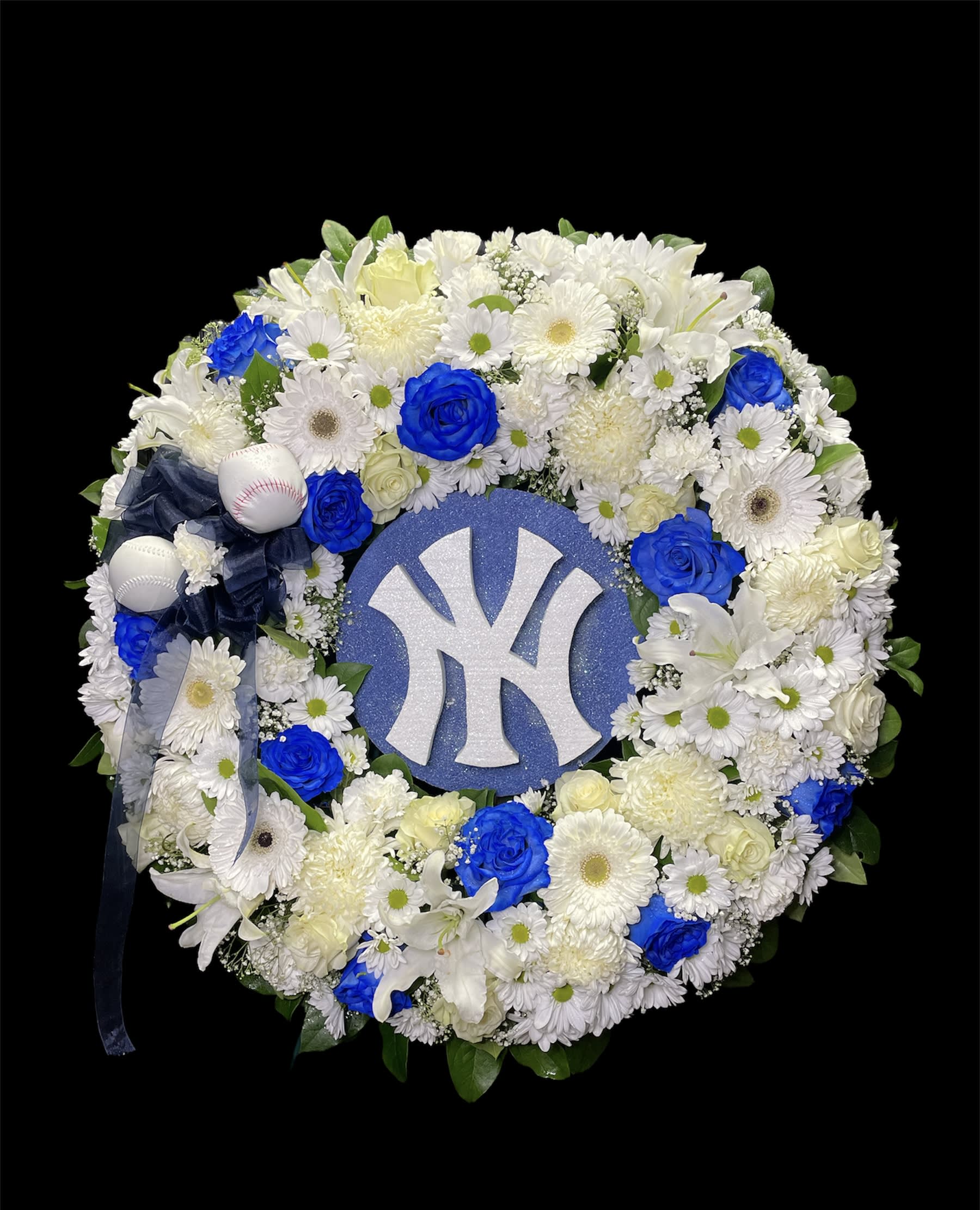 Yankees wreath  - A beautiful custom wreath tribute 