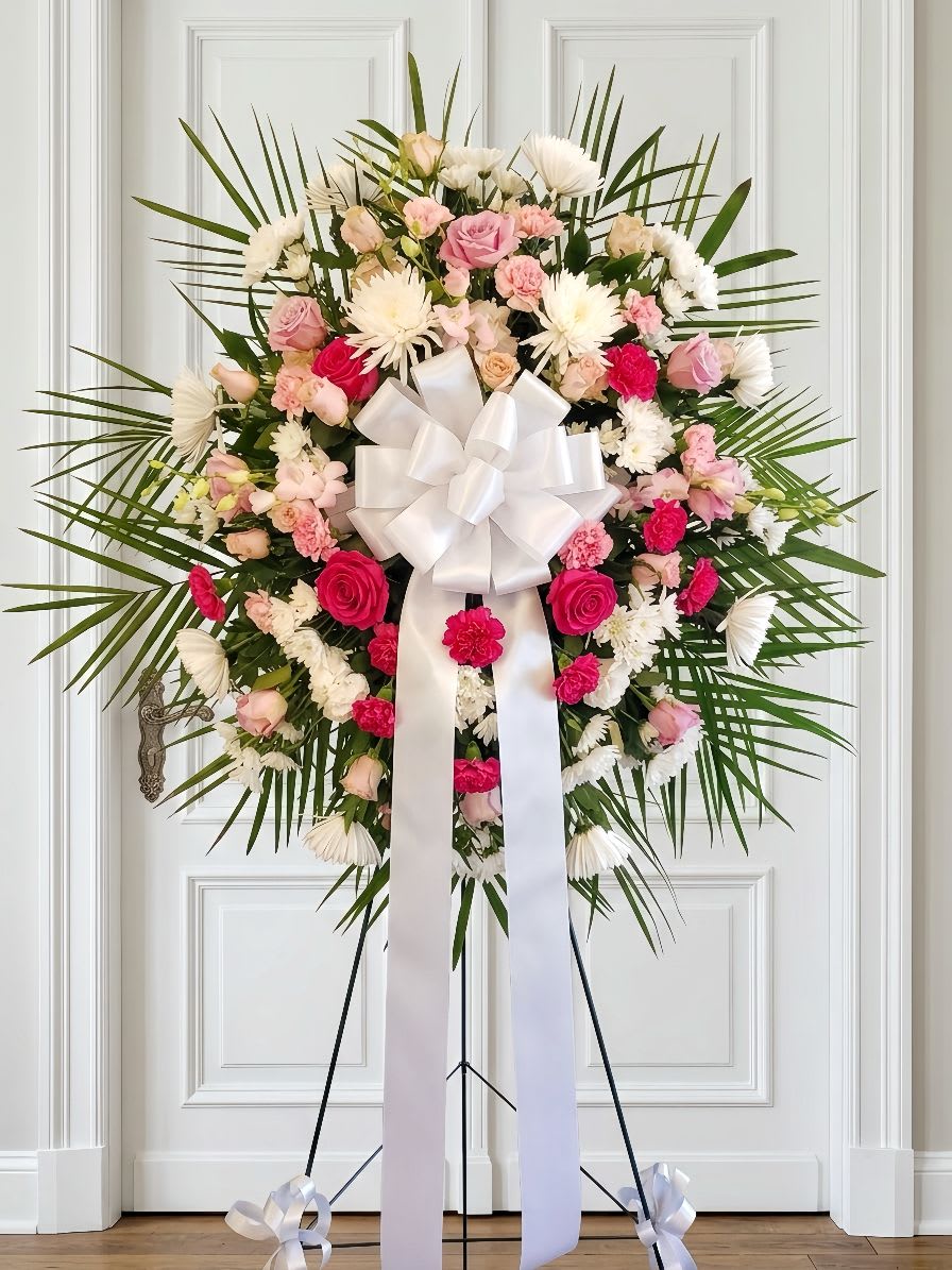 Standing Spray 1 layer #4 - 1 layered standing spray for funeral