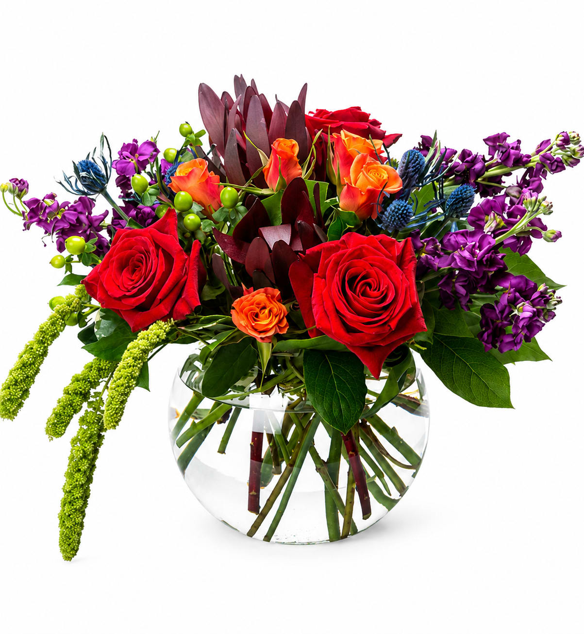 Moody Garden - There are a lot of things you don’t want overflowing. Your basement. Most rivers. Your basement again. This classic glass bubble bowl, on the other hand, is overflowing with beautiful flowers, and it’s a wonderful thing to behold. If you want to put an abundance of joy in your life, or the life of a loved one, this arrangement is overflowing with it!