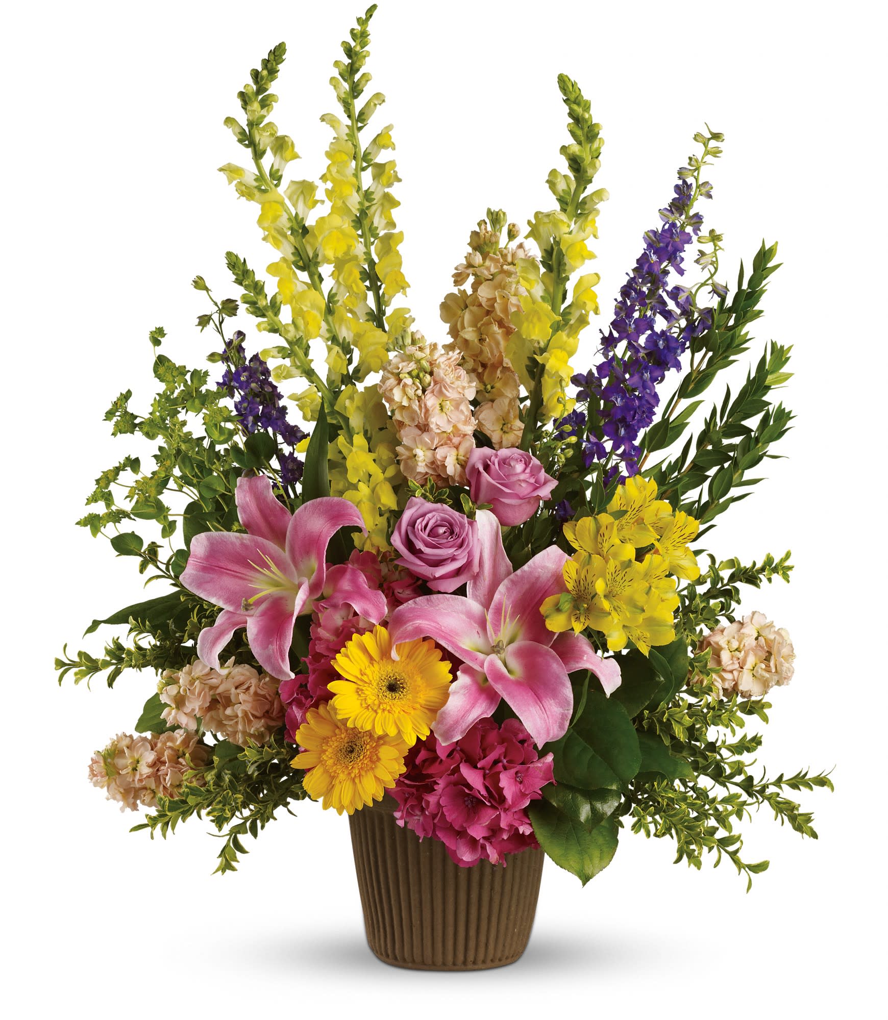 Glorious Grace Bouquet by Teleflora - Celebrate the spirit of a loved one who is no longer with us with a gorgeous array of roses, lilies and other favorites.  