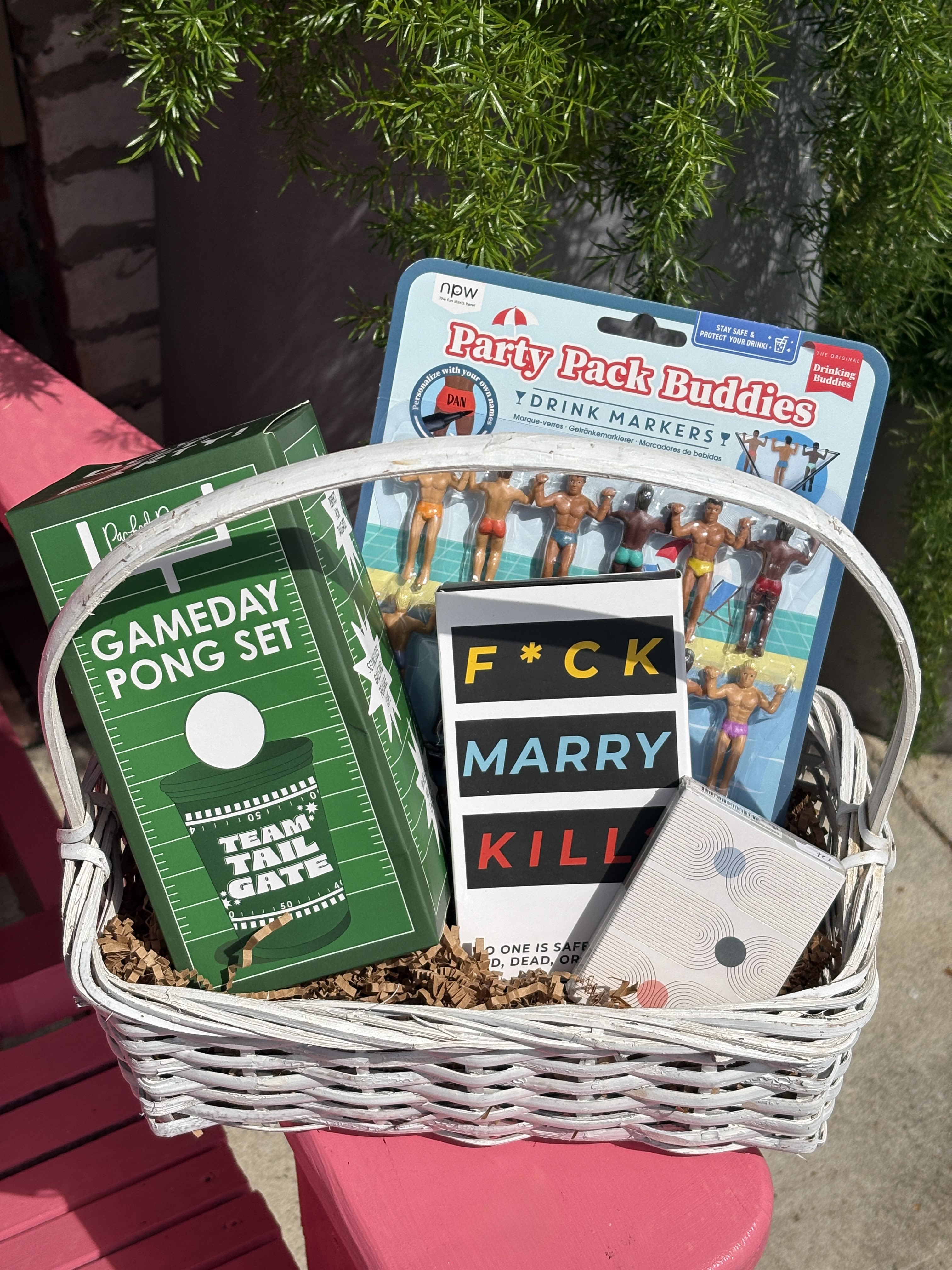 Adults Only Party - Turn up the laughter with our Adults Only Party Gift Basket! Packed with cheeky surprises, fun party favors, and a hilariously inappropriate game, this gift is perfect for birthdays, bachelorette parties, girls’ nights, or any celebration that calls for a little extra mischief. Guaranteed to bring plenty of laughs and unforgettable memories!