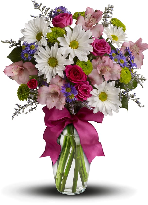 Pretty Please - Looking for the prettiest bouquet in town? We've got the perfect all-around choice! Pretty Please is a flower bouquet with all the right stuff - a lovely mix of fresh flowers in breezy shades of pink, white, lavender and more at a wonderfully reasonable price, all tied up with a big pink bow. A great way to make someone smile.