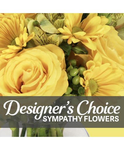 Elegant Sympathy Florals Designer's Choice - Celebrate their amazing life with beautiful flowers designed by our expert florists. We’ll make sure to create a design that will lift the spirits of loved ones and honor their memory. Our Designer’s Choice Sympathy flowers are the perfect way to celebrate them.  *Please note colors and flowers pictured do not reflect the finished product; color and flower selections may vary.