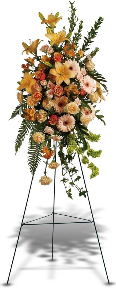Sweet Remembrance Spray - The flowing, improvisational feeling expressed by this beautiful spray of pastel flowers is like an outpouring of love. It will be long-remembered.