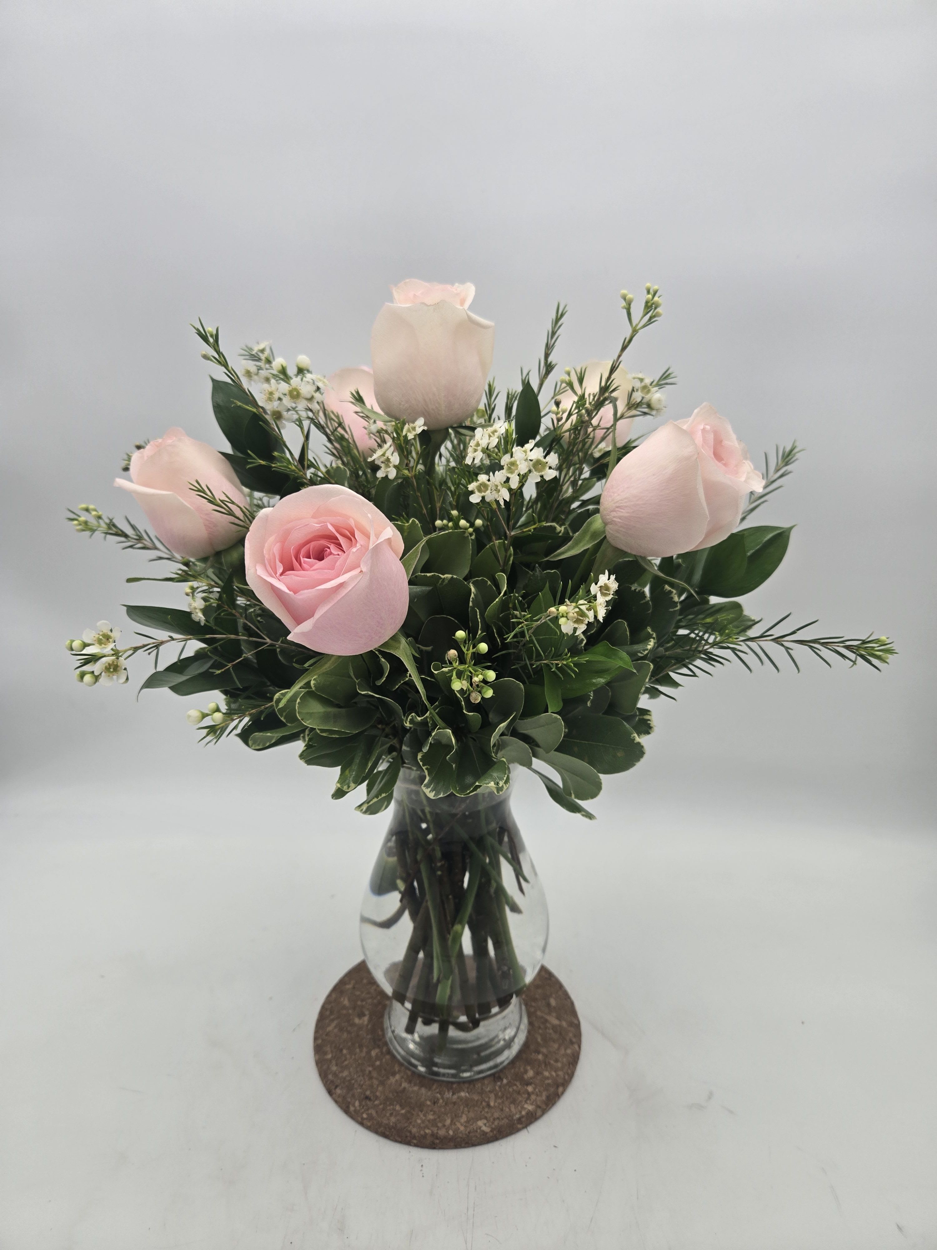 1/2 Dozen Mixed Roses *ANY COLOR COMBO OR ALL THE SAME - Send the best of the best roses - allow us to hand select the best quality of roses for your arrangement - If you would like all of one color or a specific color please let us know  in the special instructions box. 