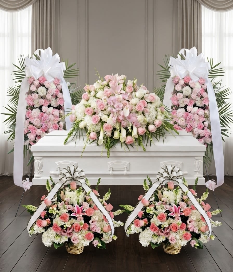 Funeral family package3 - Funeral Family Package included  casket cover*1 standing sprays*2 sympathy basket*2