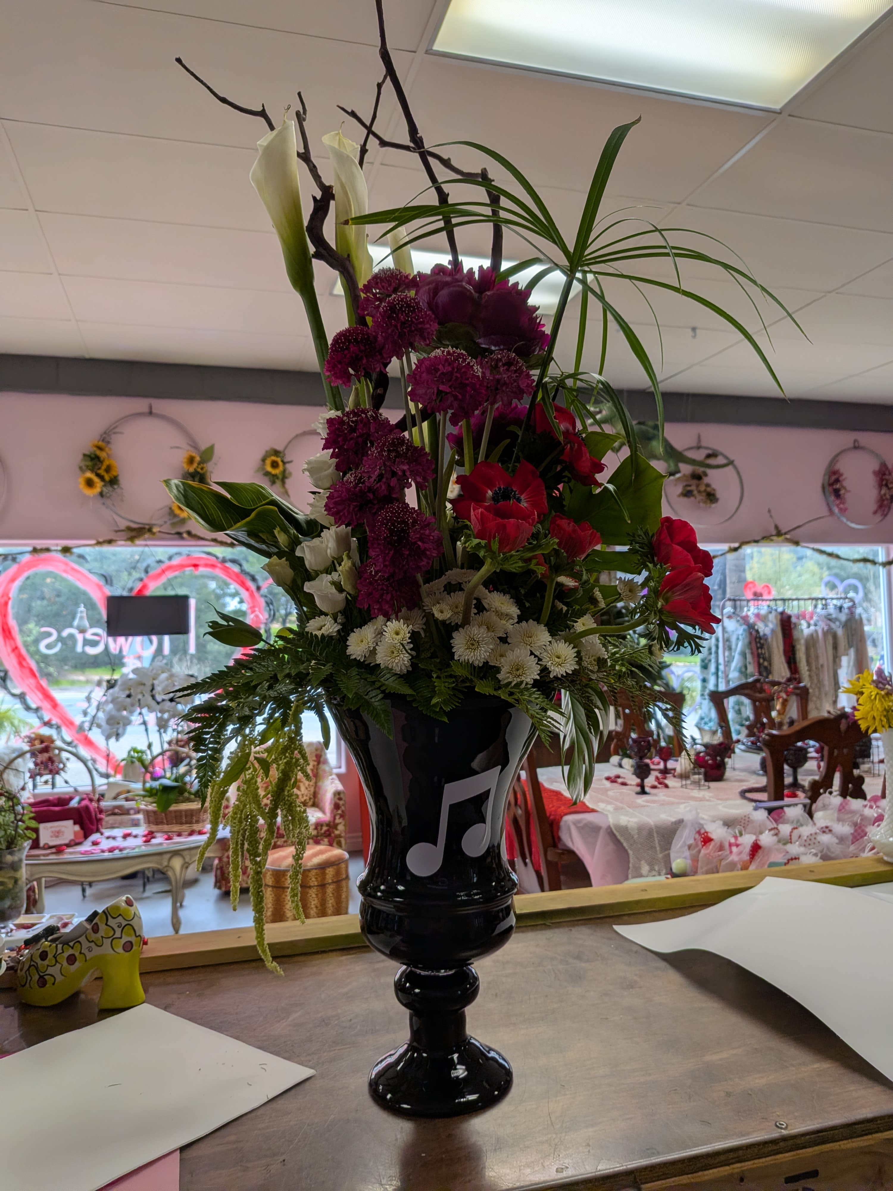 Jazz music notes - A variety of flowers to represent California and Idaho native flowers and plants.