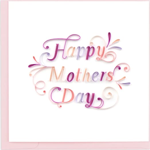 Pink Mother's Day card with decorative lettering
