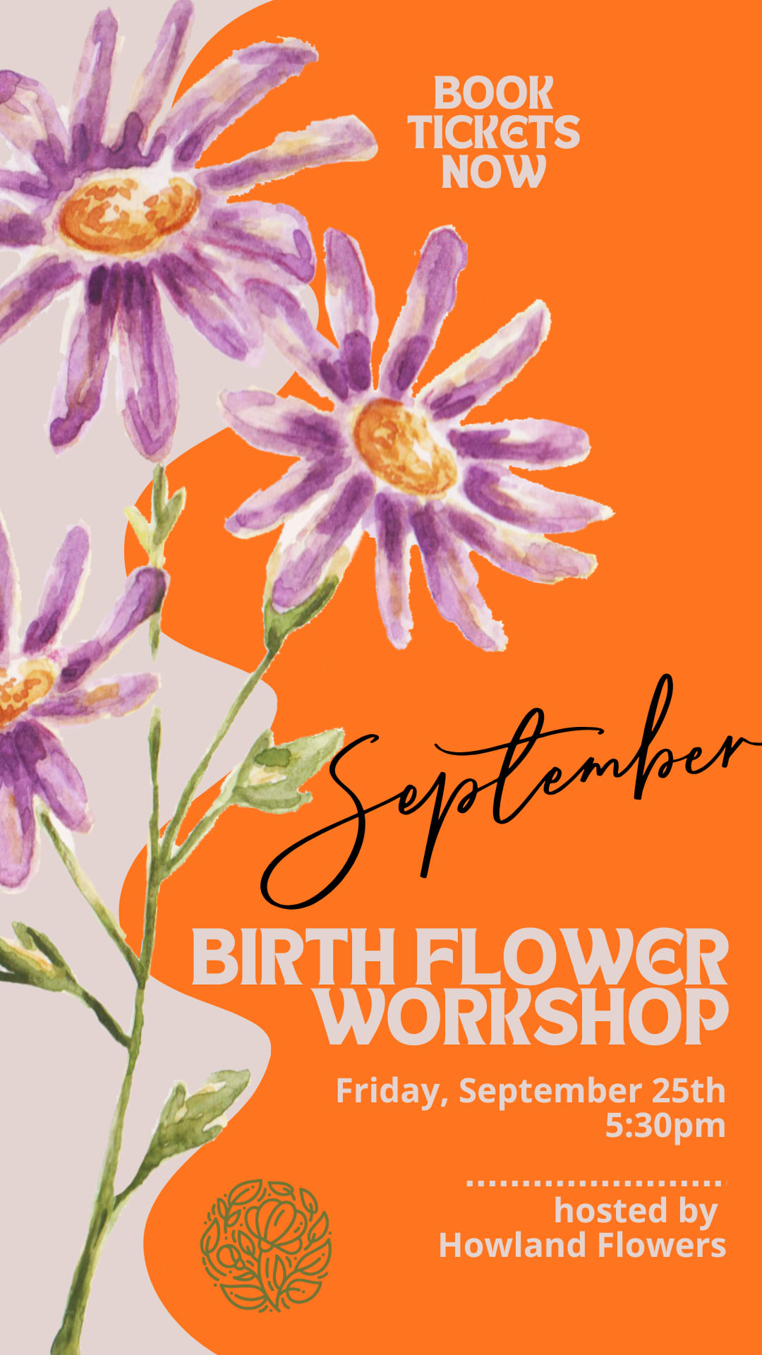 September Birth Flower Workshop - September Birth Flower Workshop: Aster  Celebrate September's birth flower with a floral workshop inspired by the timeless beauty of the aster. Known for symbolizing love, wisdom, and elegance, asters take center stage in this seasonal arrangement, complemented by fresh blooms in rich late-summer hues. You'll learn floral design techniques while creating a lush, garden-inspired centerpiece to take home. Perfect for beginners and flower lovers alike, this workshop is a beautiful way to welcome the changing season with creativity and blooms.