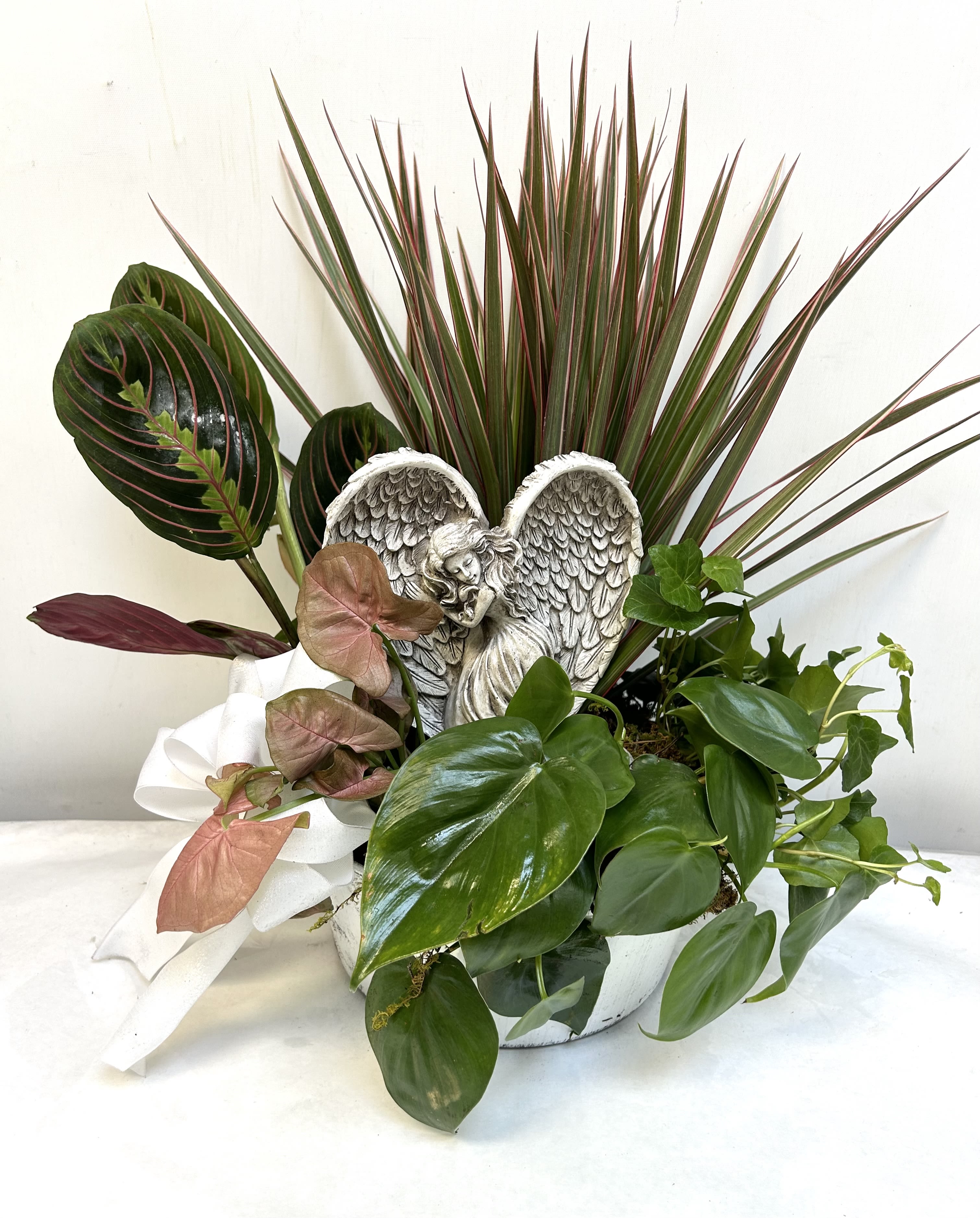 Angels Wings - Dish garden featuring a keepsake angel pick. Perfect for sympathy