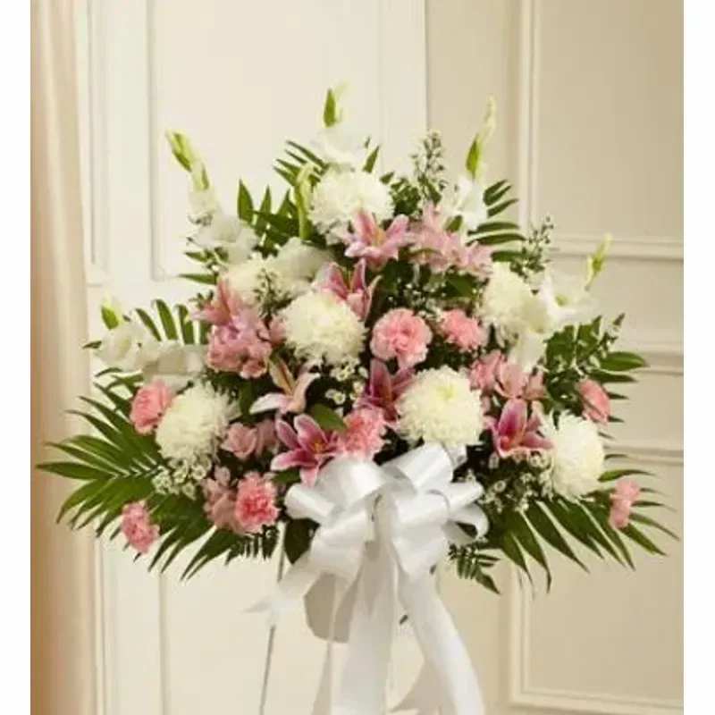 Tribute 204 - Traditional Tribute Pink And White Mixed Flowers 