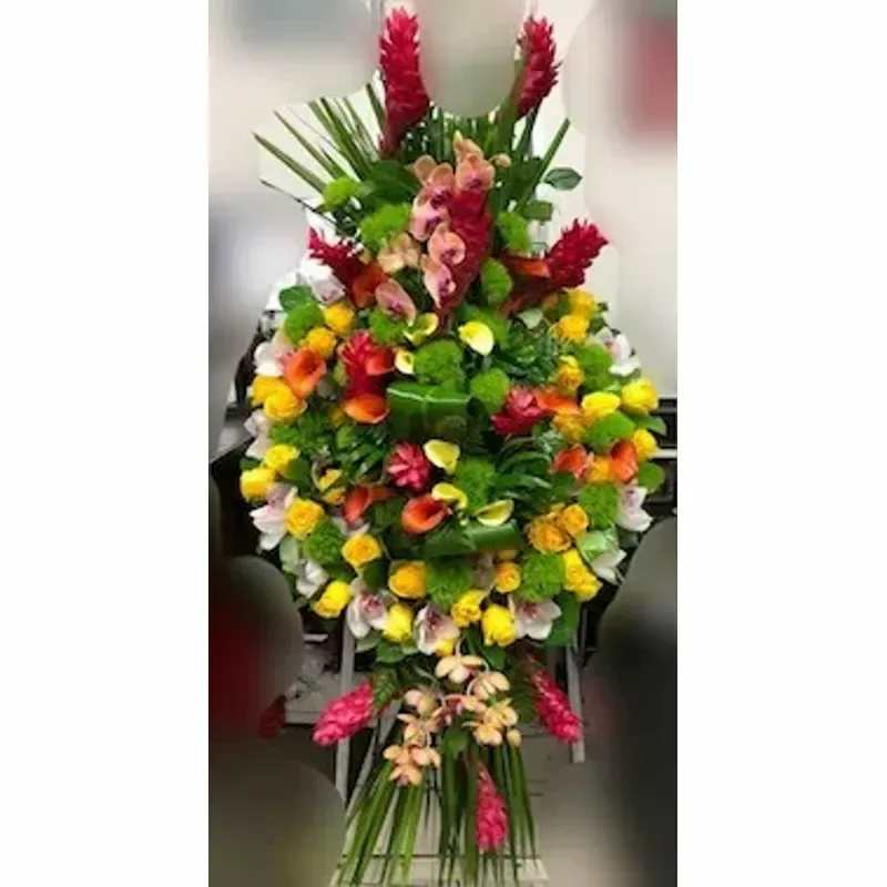 Solid Wreath Spray - Solid Wreath Standing Spray. 