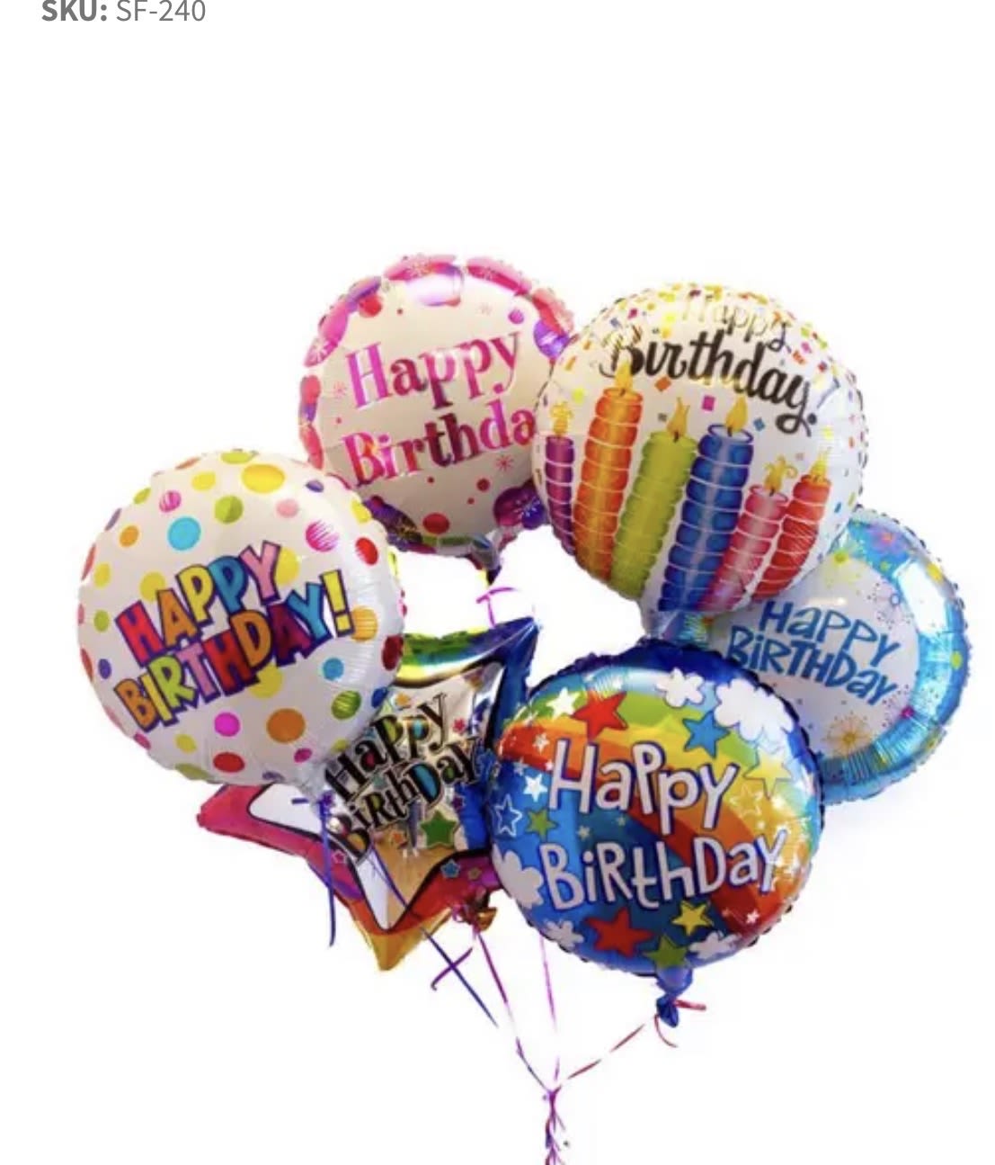 Balloon Bouquet - A playful cluster of foil balloons that instantly says "celebrate" - perfect as a birthday bouquet, a cheerful just-because surprise, or a bright welcome for a housewarming or graduation. This balloon arrangement puts the recipient front and center: the smiley-face rounds and "Welcome Back!" prints send warmth and delight, while heart and star shapes add a touch of affection and fun for the person you're celebrating.  The bouquet includes multiple helium-style foil balloons in pink, blue, yellow, red and mixed-color prints, featuring smiley faces, "Welcome Back!" messages, heart and star shapes, and several "Happy Birthday" confetti and candle designs. Long curling ribbons and balloon strings finish the look and give the arrangement lively movement - no floral elements, just bold, festive color and texture that reads well in photos or at a party.  Ideal for birthdays, housewarmings, graduations, or a spontaneous congrats, this set makes someone feel seen and celebrated the moment it's delivered. Balloons arrive ready to float with attached ribbons; order timing can affect helium longevity, so choose delivery close to your event for best performance.