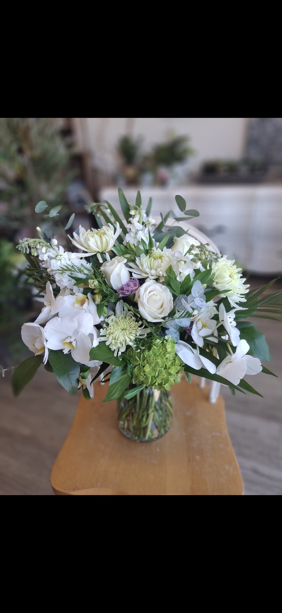 Whites and Orchids - Beautiful display for any occasion