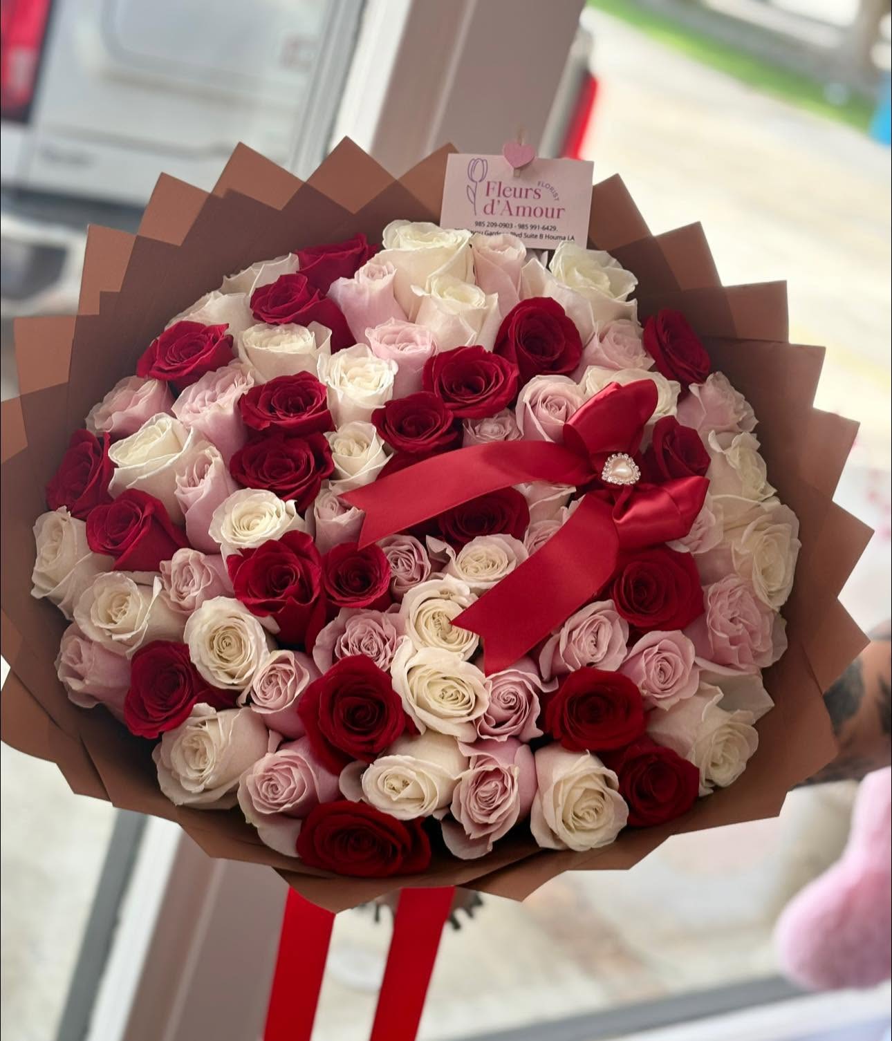 pink and red - 75 red and pink roses mixed