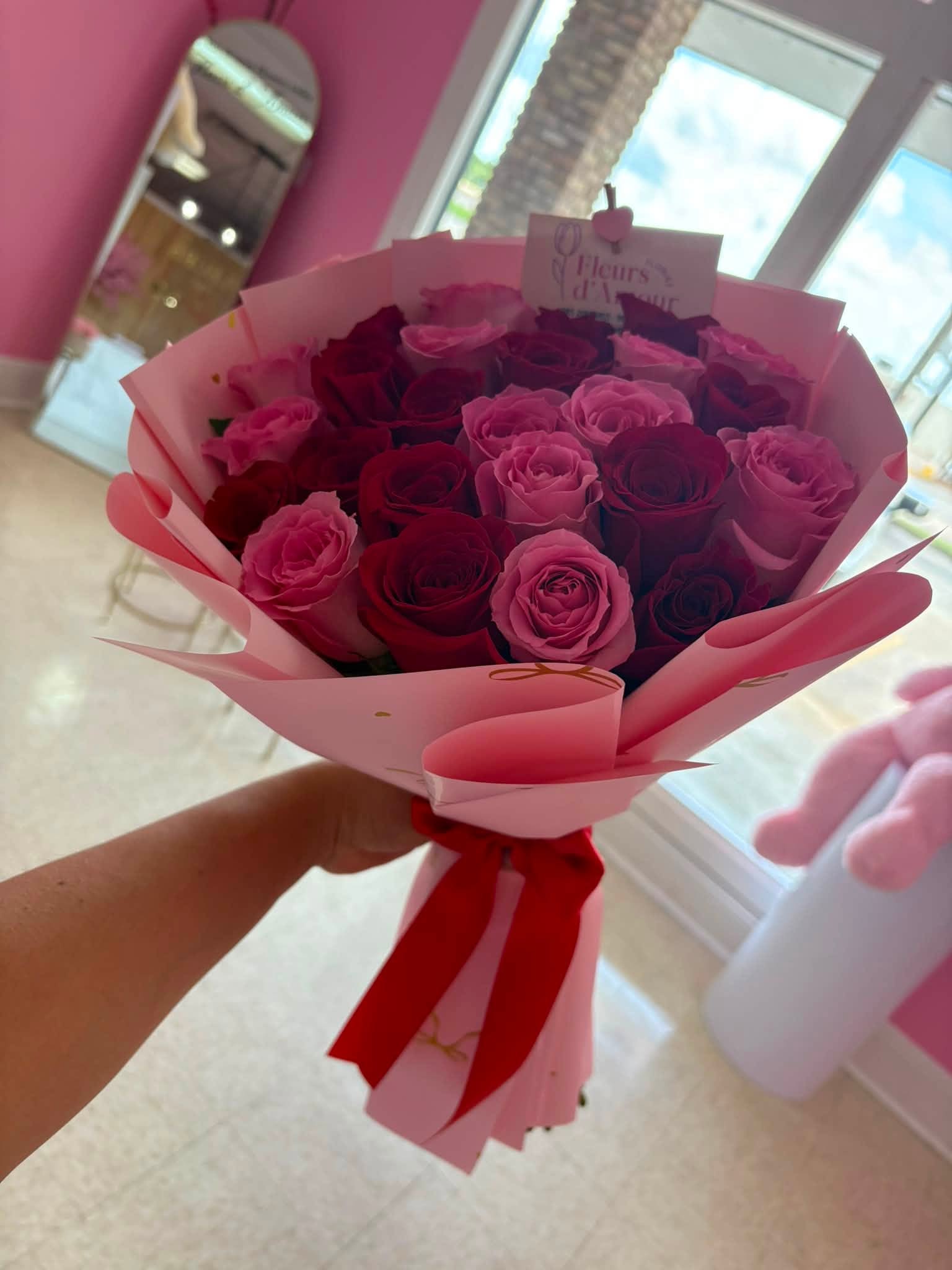 lil love - 24 red and pink mixed roses