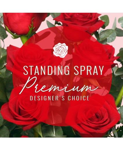 Standing Spray Premium Designer's Choice - When you need graceful funeral flowers to show your support, our florists are here to help. We’ll design a gorgeous arrangement that celebrates life during times like these. Send our Premium Designer’s Choice Funeral flowers to express your condolences.