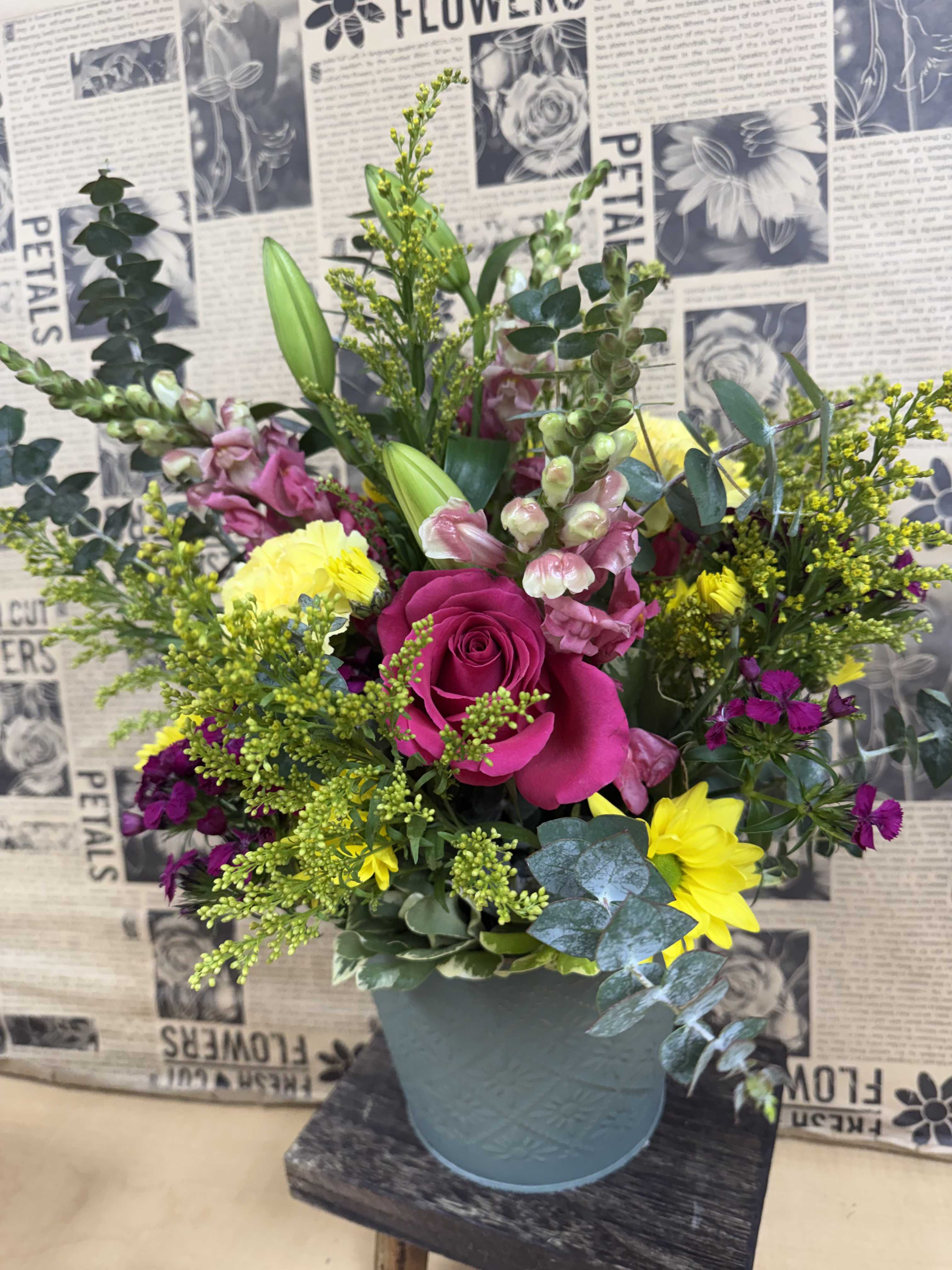 Golden Hour - 6" Tin Pot Arrangement
