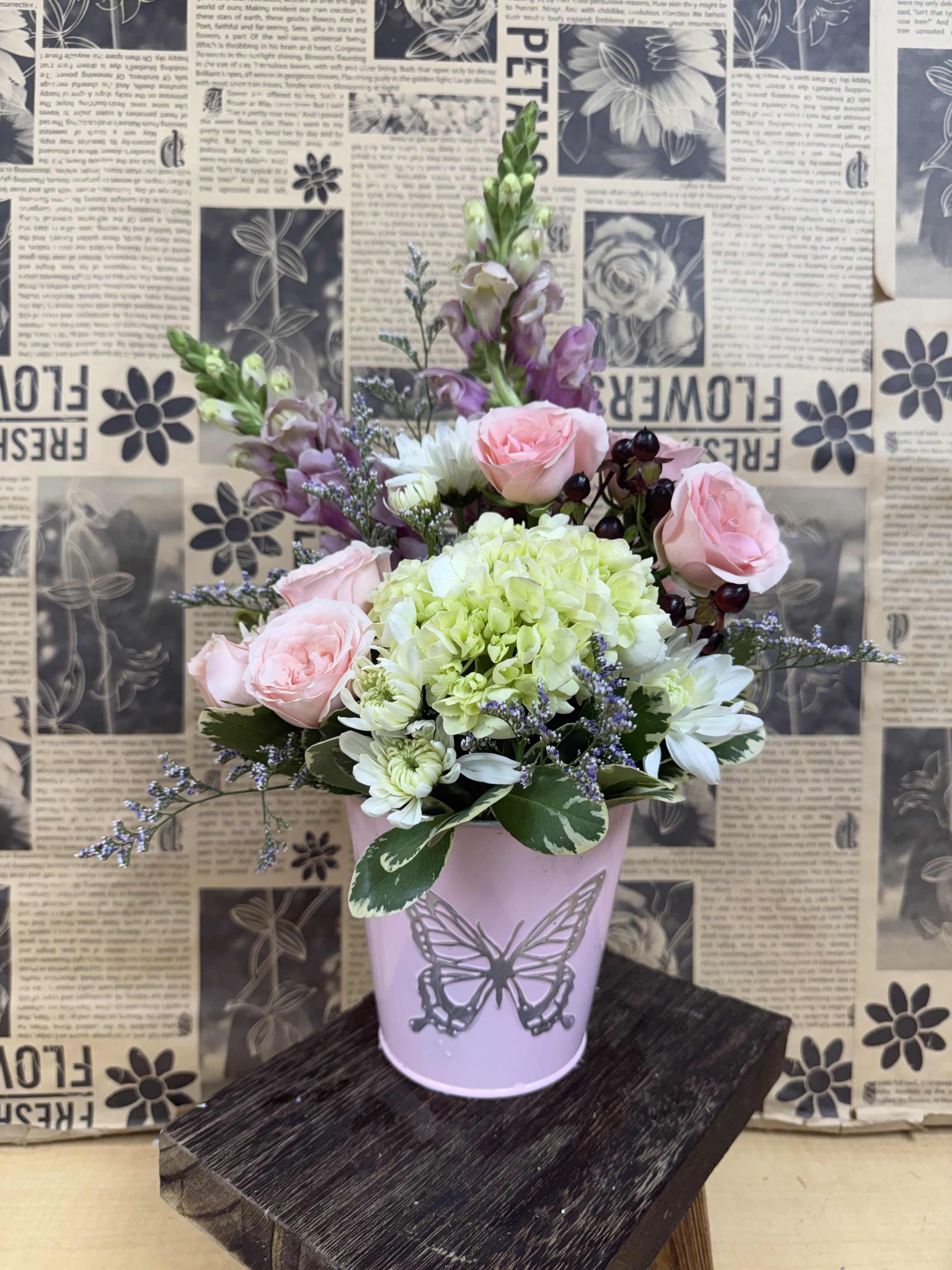 Petal Perfect - Tin Container Arrangement