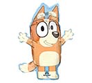 32" Bingo Mylar - A playful, oversized character balloon perfect for birthday celebrations and kid-focused parties - this 32" Bingo Mylar features a cheerful cartoon dog graphic in bright orange, white, blue, and black that immediately reads as fun and festive. As a party accent or a gift topper for a child's birthday, this balloon signals joy and playfulness and will make the recipient feel noticed and celebrated the moment it arrives.  Measuring 32 inches tall, the single-sided Mylar balloon shows the standing cartoon pup with paws raised against a clean white background, outlined in bold black with pops of orange and blue. Lightweight and easy to display, it pairs well with a small bouquet or gift bag to create a memorable presentation; standard care is to keep it away from sharp objects and extreme heat and to request helium fill at checkout if you want it floating.