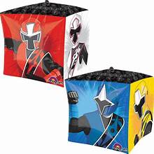 22" Power Rangers Cube Mylar - Bold, playful and perfect for a kid's celebration, this flower arrangement pairs bright red and blue accents with sunny yellow highlights in square decorative boxes for a superhero-themed birthday or party gift. The cheerful comic-book graphics on the sides and textured black tops give a fun, energetic feel that will make the child you're celebrating feel like the star of the show.  Arranged inside two sturdy square boxes, the design focuses on vibrant color contrast-red and black on one box, blue and yellow on the other-so the presentation reads as a festive keepsake as much as a floral surprise. While the look leans playful and party-ready, the boxes also work as reusable gift containers or themed décor after the flowers have faded, adding lasting value to your gift.  Perfect for birthdays, superhero parties, or to congratulate a young fan, this arrangement sends a joyful, celebratory message that will make the recipient feel noticed and celebrated. Order with delivery or pickup to ensure the boxes arrive crisp and ready for the party; keep blooms in fresh water and indoors away from direct sun to extend their life.