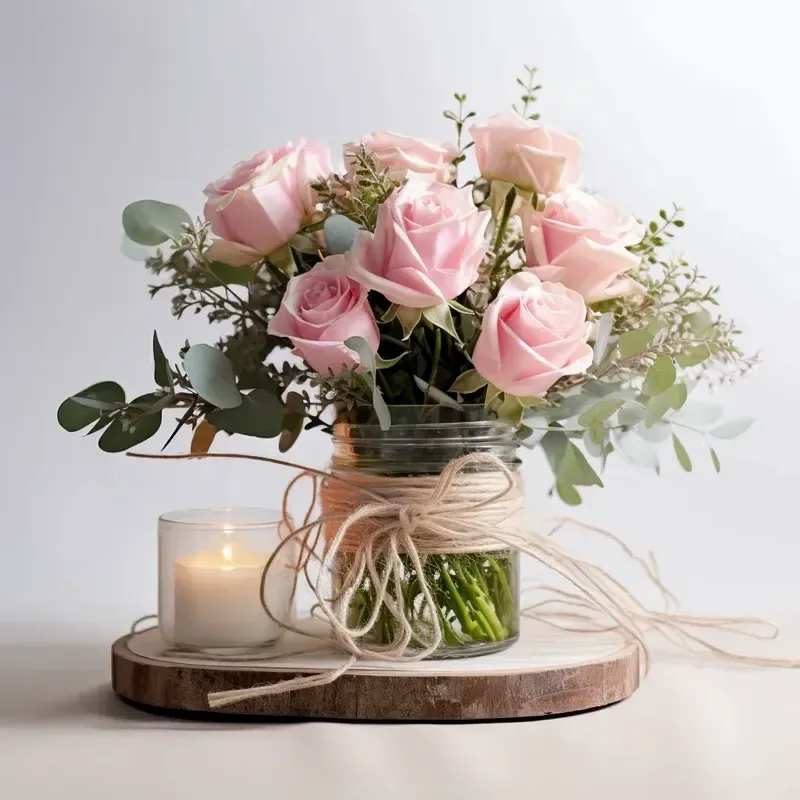 Tender Pink Kisses - This Valentine's Day spread love with this stunning bouquet, full of heartwarming seasonal blooms. PLEASE NOTE: Flower stems in the image are NOT GUARANTEED, we will use seasonal flowers in keeping with the holiday theme. Containers will vary! 