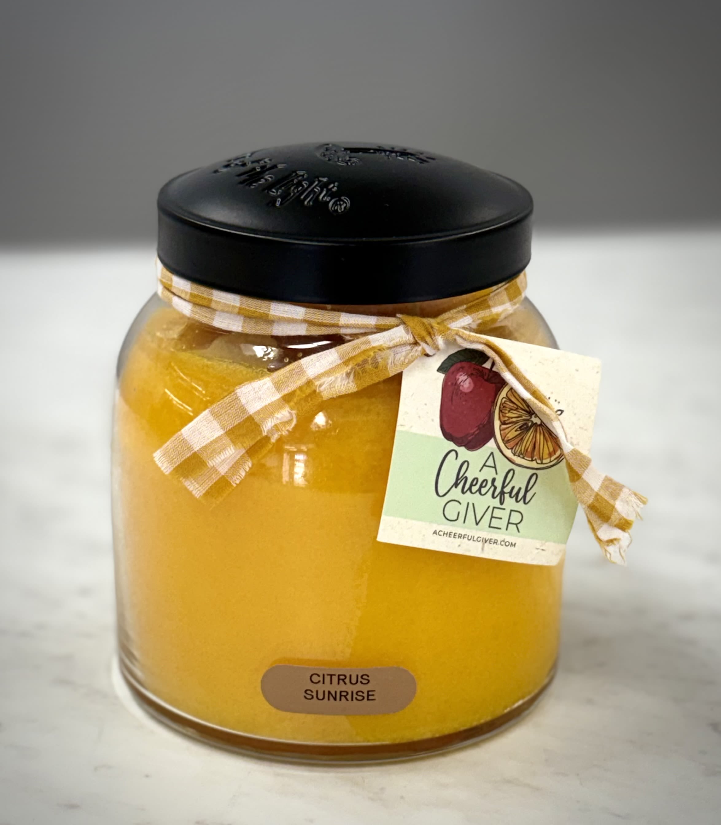 34 oz jar candle - Citrus Sunrise - 34 oz Jar Candle: burns for approx. 155 hours.  Cheerful Giver "Keepers of the Light" series  Scent: Citrus Sunrise
