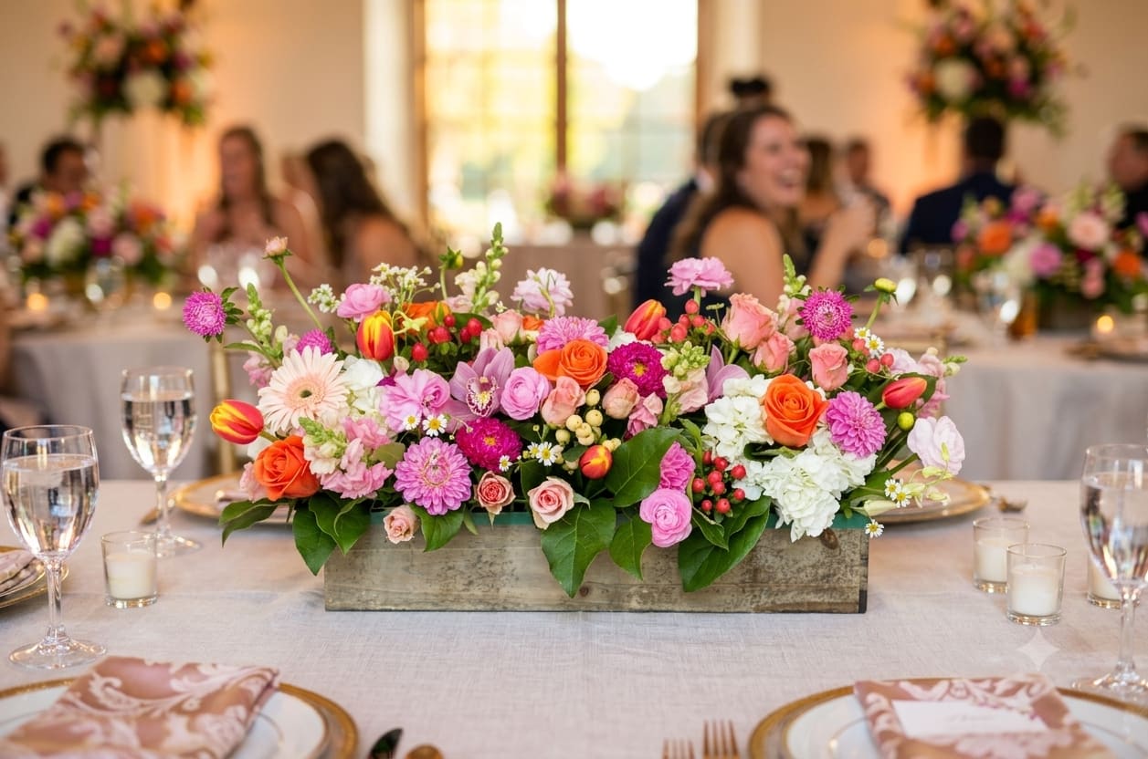 Box of rainbow  - Rainbow colors in a box for a perfect Spring centerpiece 