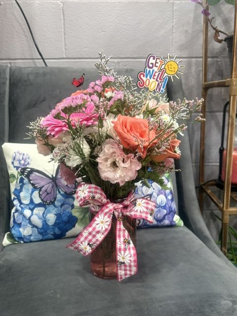 Pretty And Pink  - Fresh-picked charm in every petal. This organic arrangement beautifully balances wild pink blossoms with rich, textural greenery for a natural, effortless look.