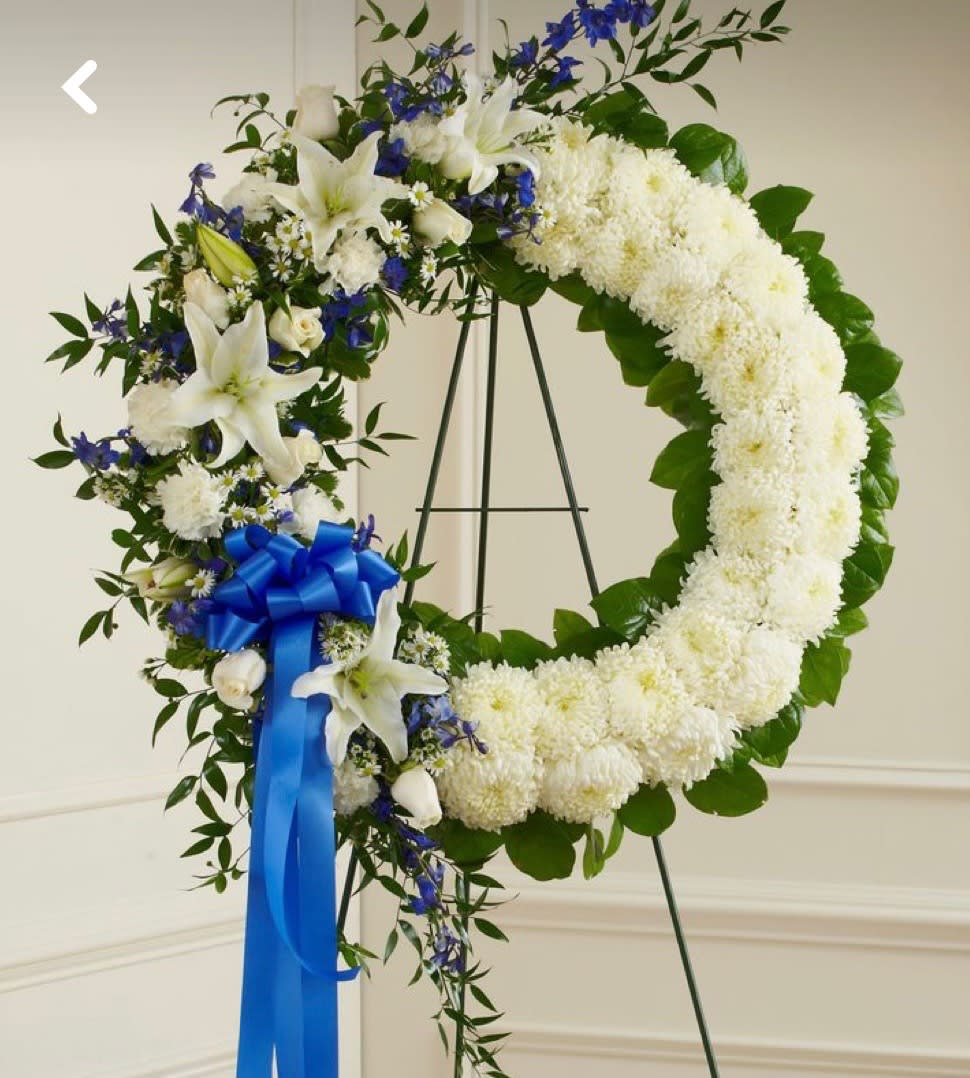 Blue and White swag wreath  - . 