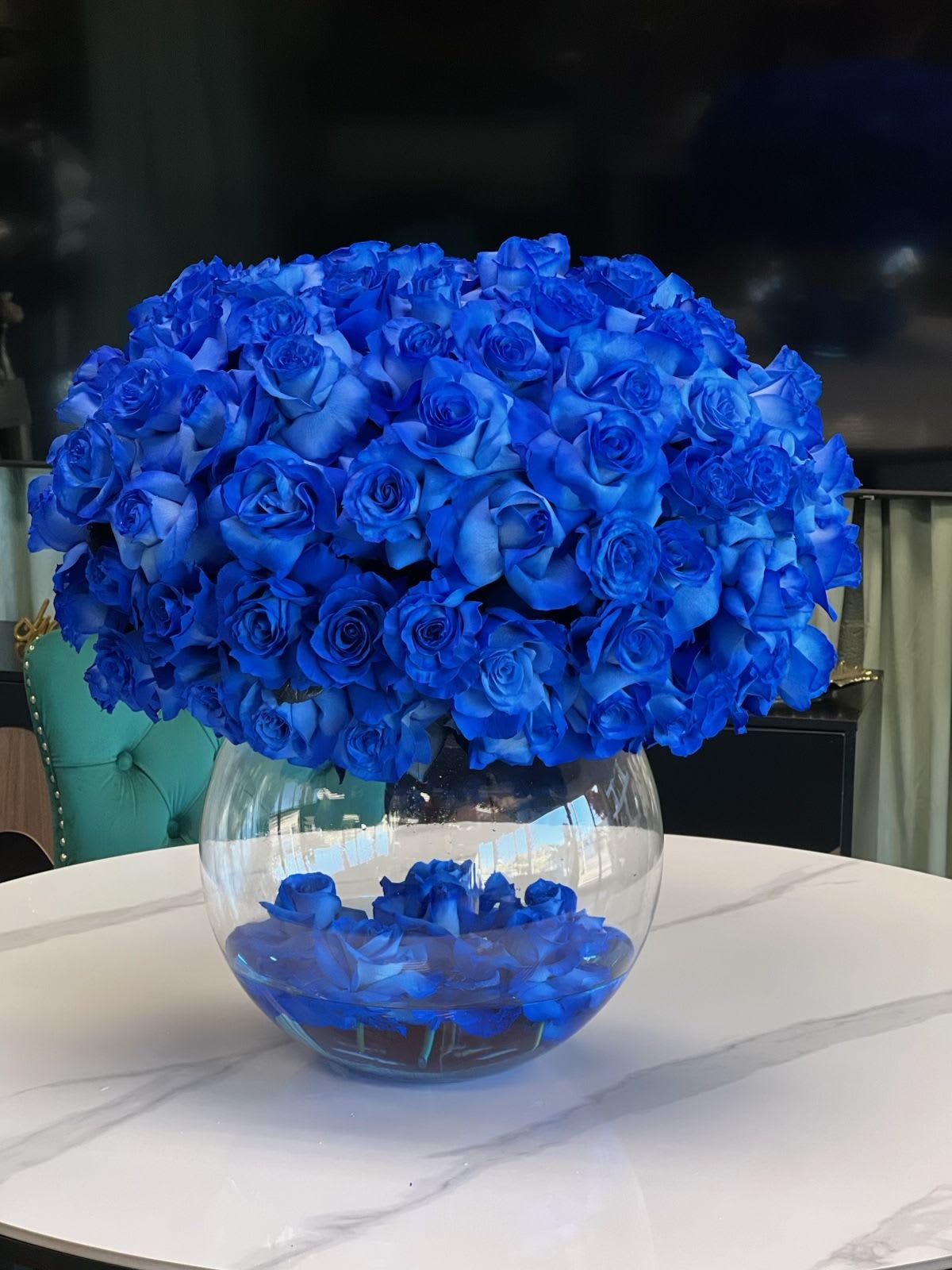 Cobalt Couture - A breathtaking statement of monochromatic blue roses.