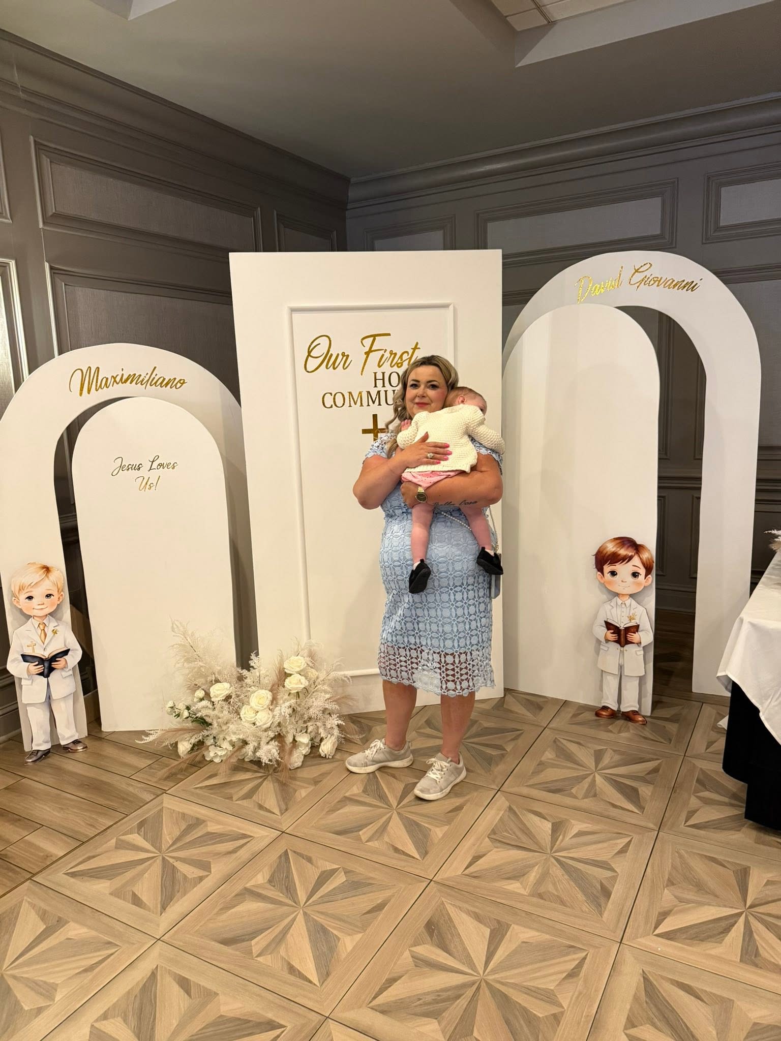 First Holy Communion Backdrop  - You are also able to add balloons and/or florals to this look. Delivery and set up based on location of your event. 