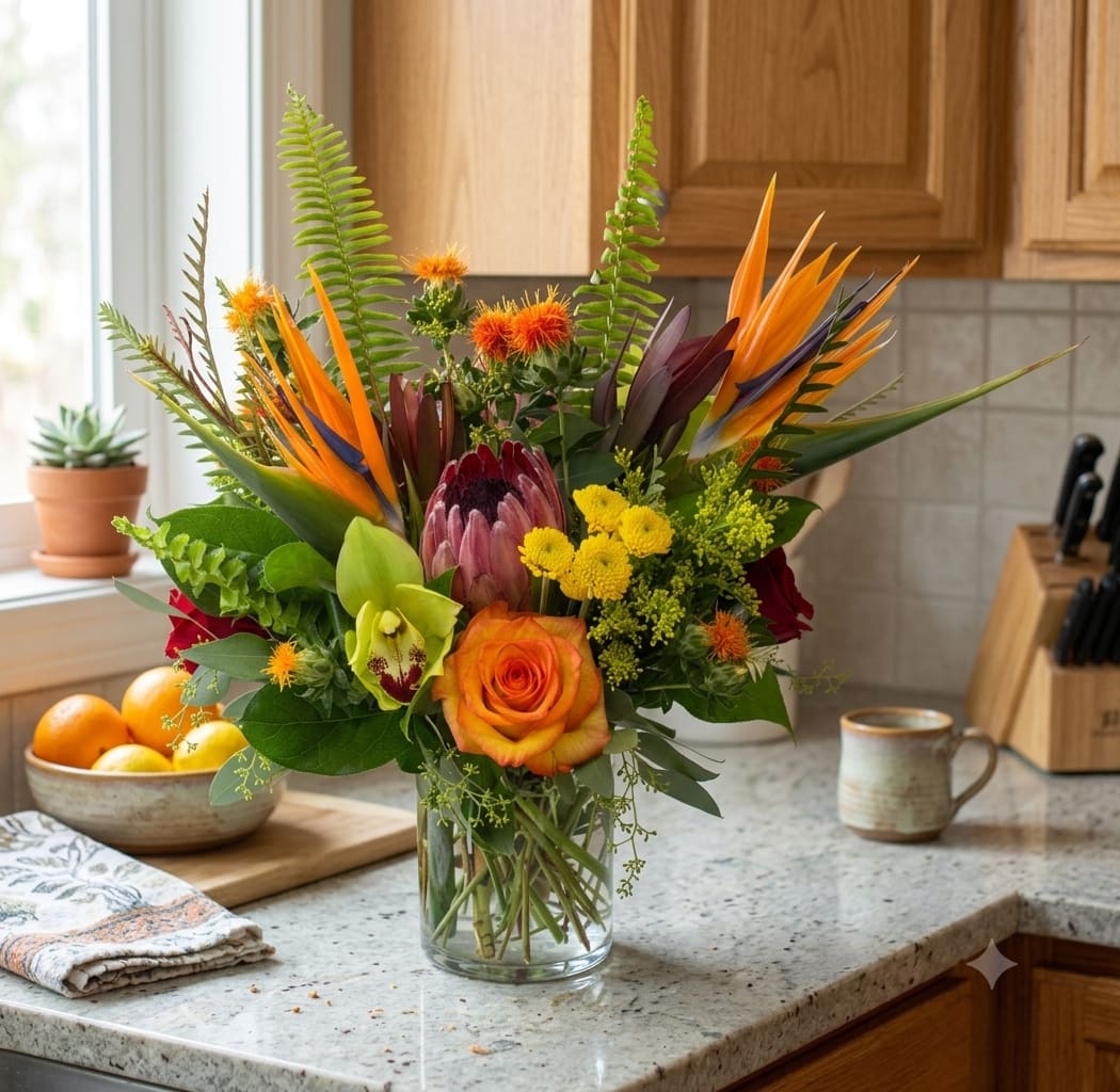 Spring Tropical - Mix of tropical flowers 
