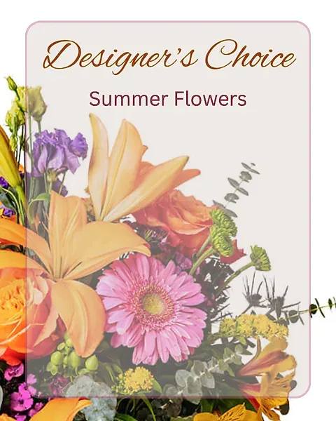 Designer's Choice - Summer Flowers - Let our Designers create the perfect floral arrangement using the freshest flowers in vibrant summer hues with the best value for any occasion.