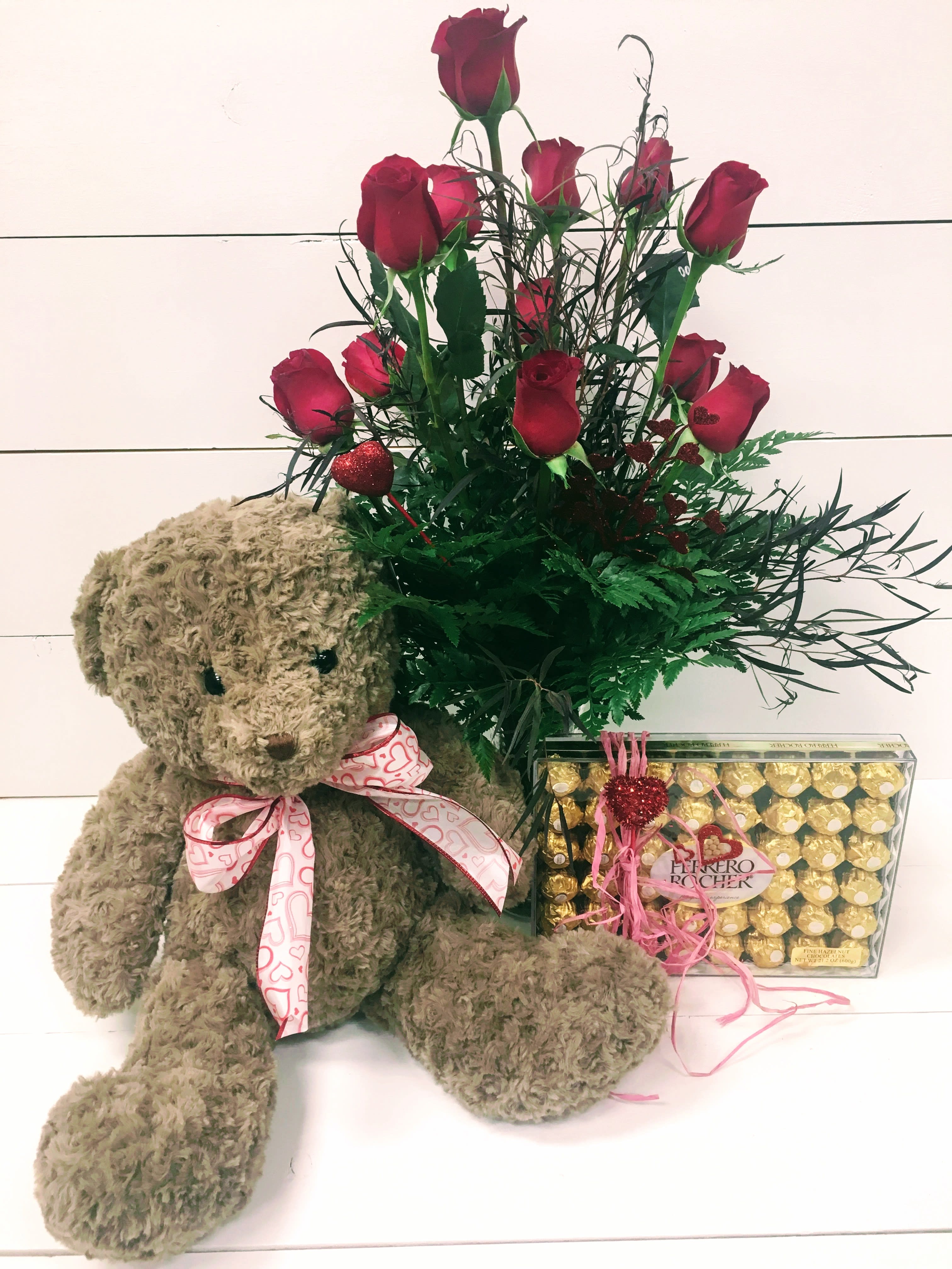 Showing OFF! - Dozen Roses, Teddy Bear, &amp; Chocolates!