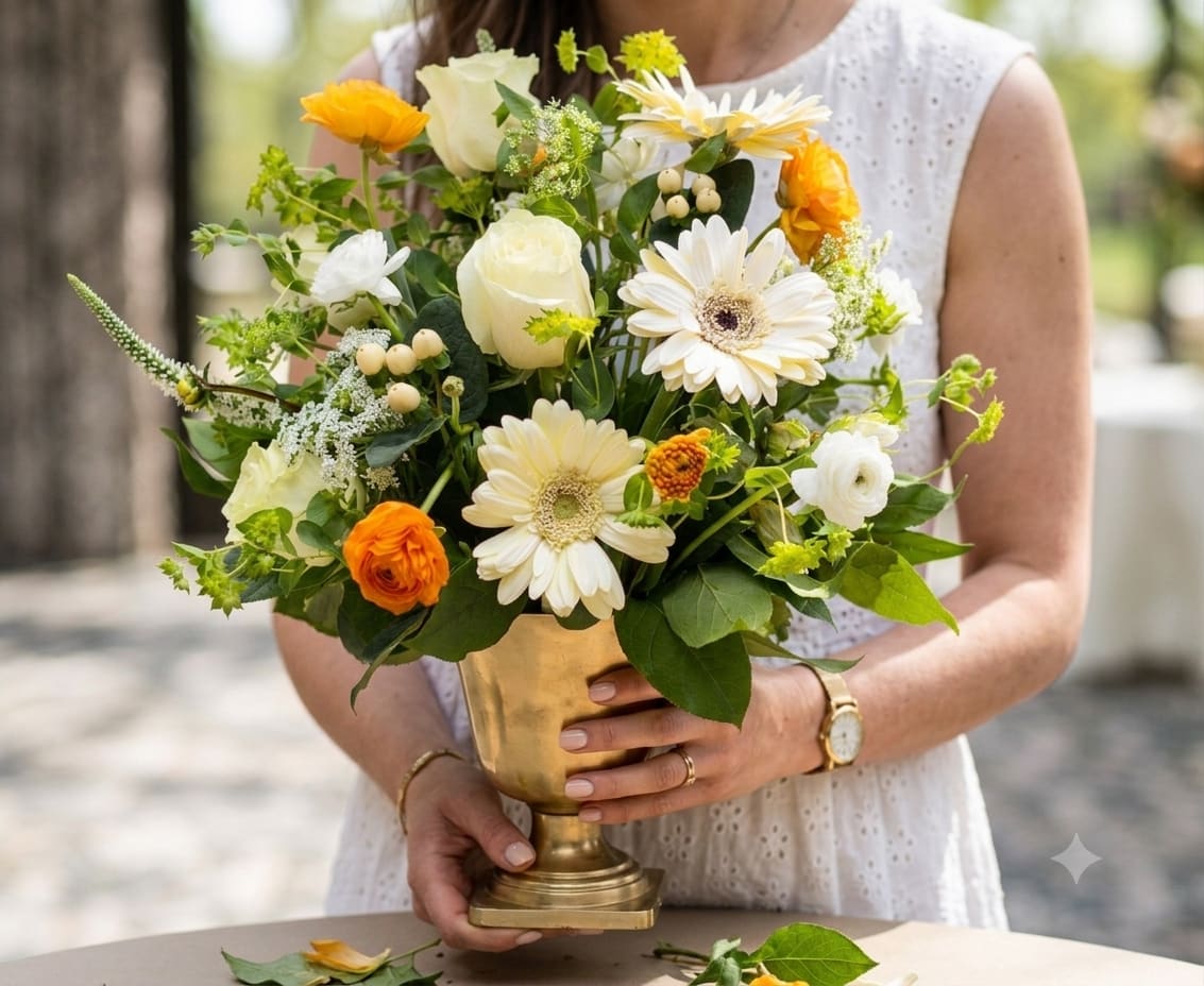Peachy cup  - Elegant centerpiece 