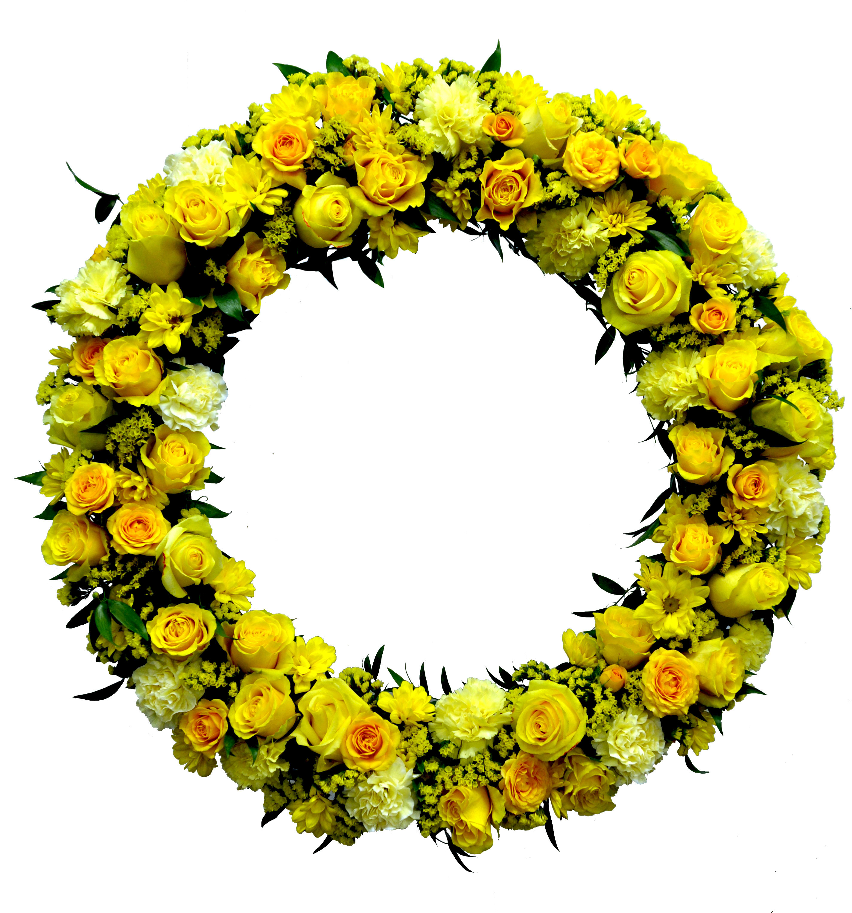 K620  Yellow Wreath Easel - As shown